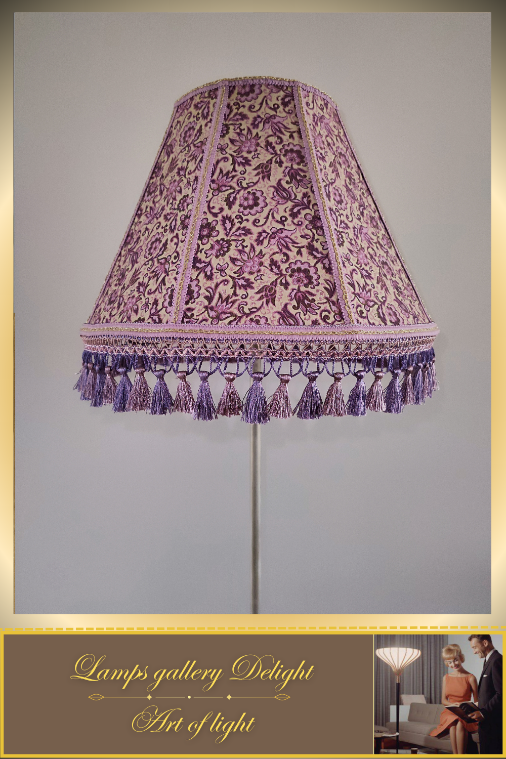 Floor lamp, Victorian style floor lamp, lilac lamp, Vintage Floor Lamp, unique lamp, handmade! 111001
