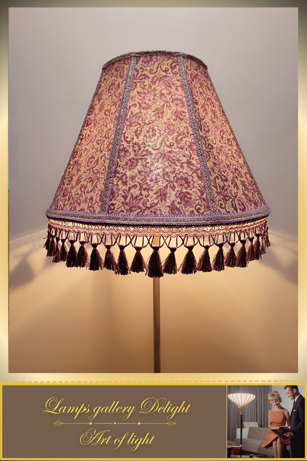 Floor lamp, Victorian style floor lamp, lilac lamp, Vintage Floor Lamp, unique lamp, handmade! 111001