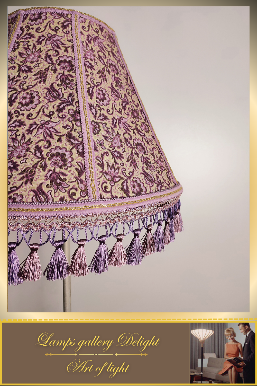Floor lamp, Victorian style floor lamp, lilac lamp, Vintage Floor Lamp, unique lamp, handmade! 111001