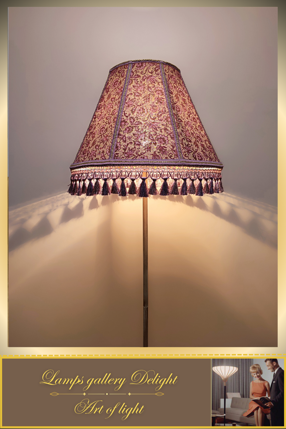 Floor lamp, Victorian style floor lamp, lilac lamp, Vintage Floor Lamp, unique lamp, handmade! 111001