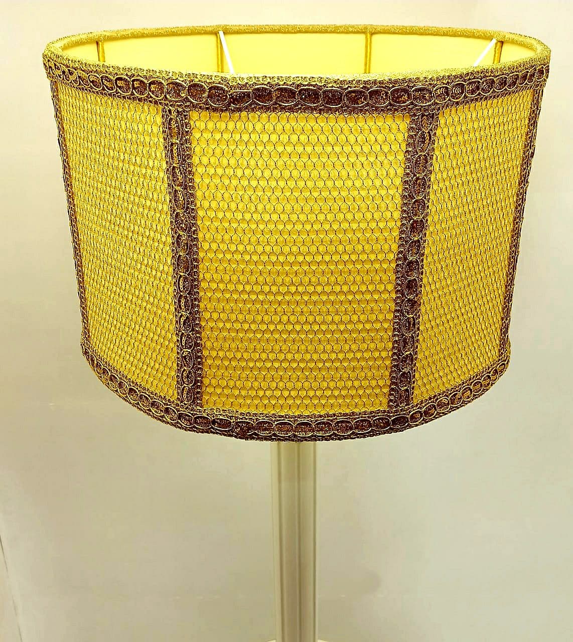 Handmade Yellow Mesh and Fabric Lampshade. 1601