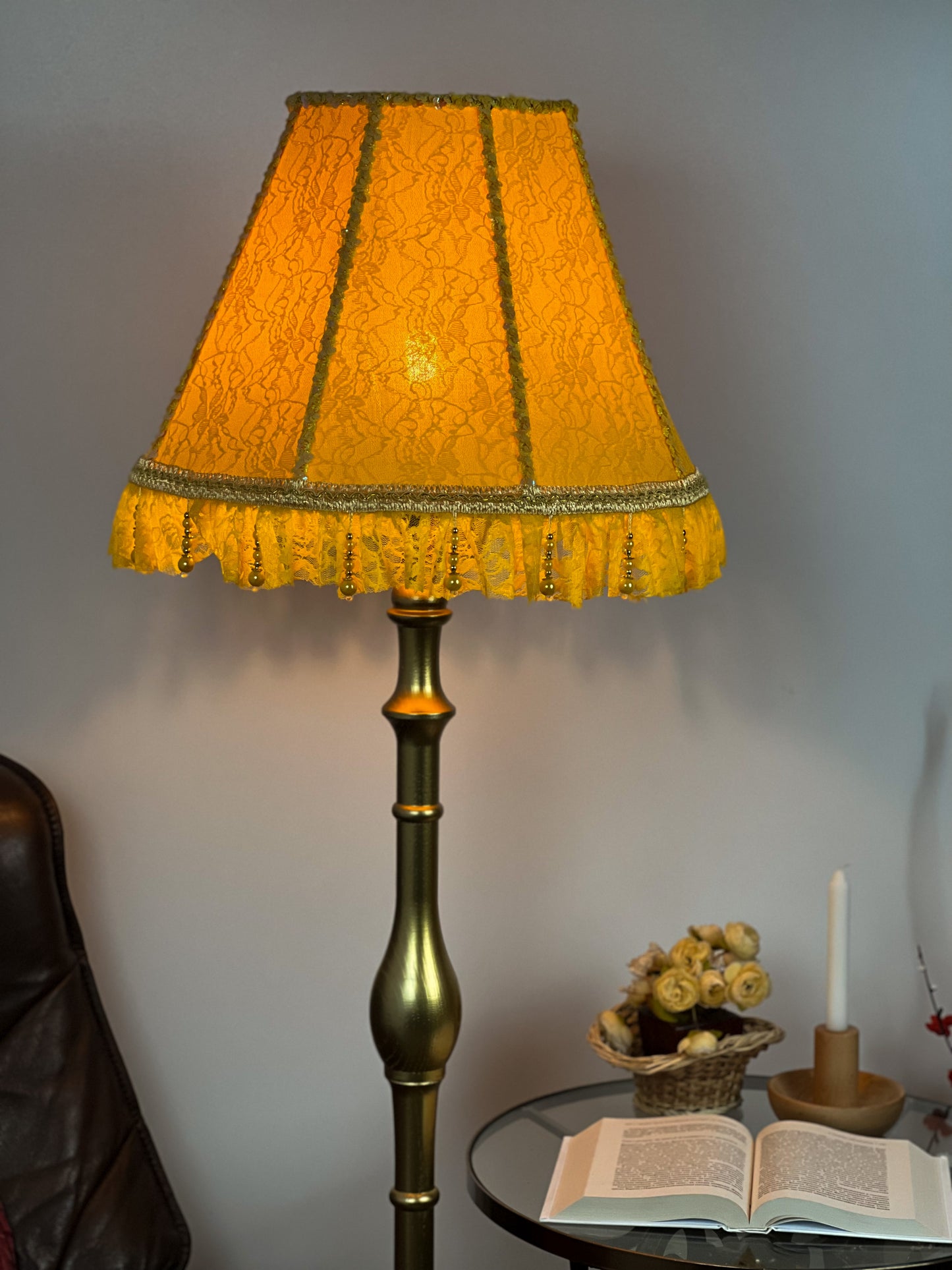 Wholesale Lampshade Berlin 14 - bright yellow fabric lampshade