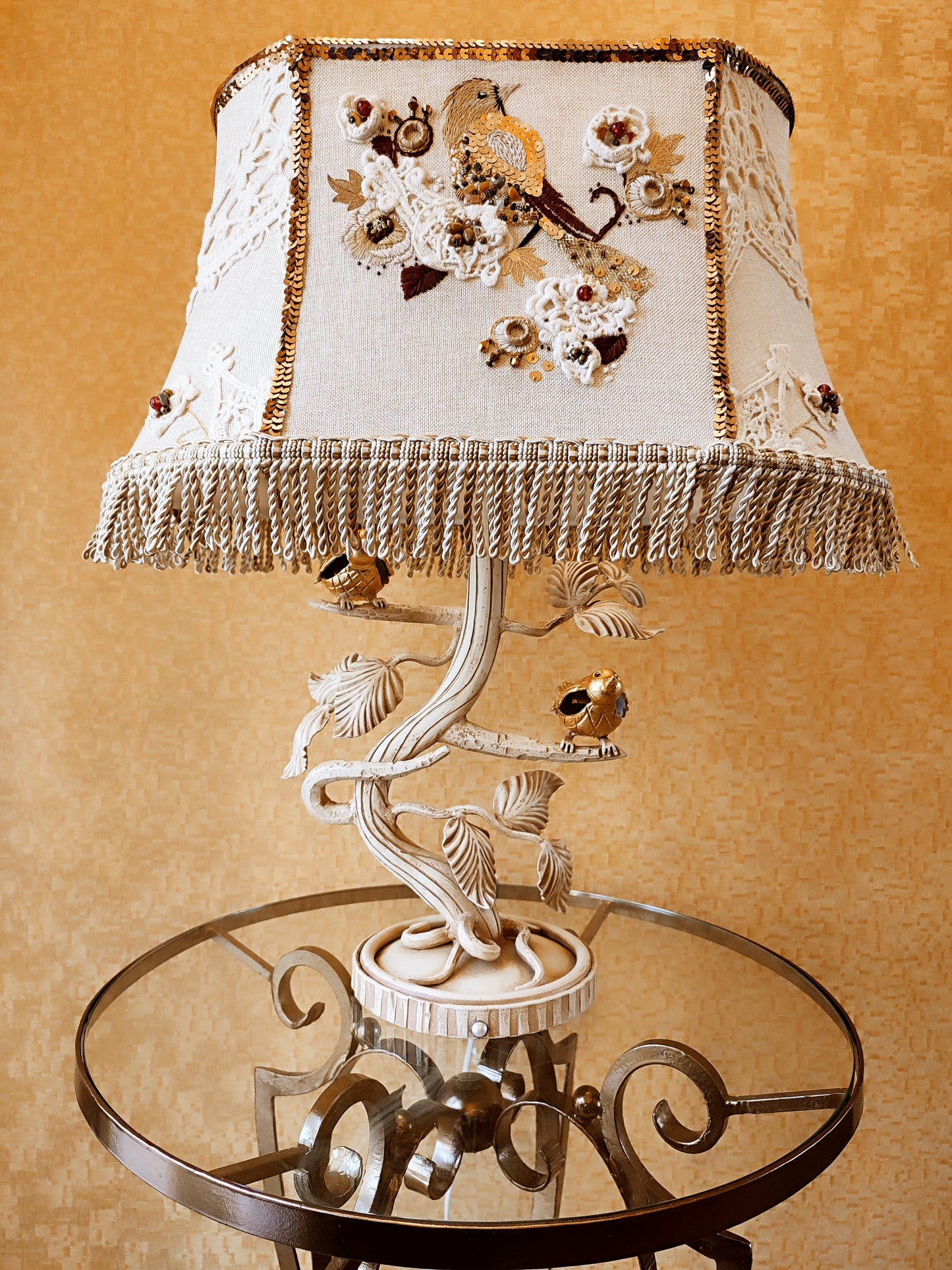 Table lamp, unique lamp shades, custom base, handmade home lamp, Victorian Table Lamp, Vintage Table Lamp. 5301