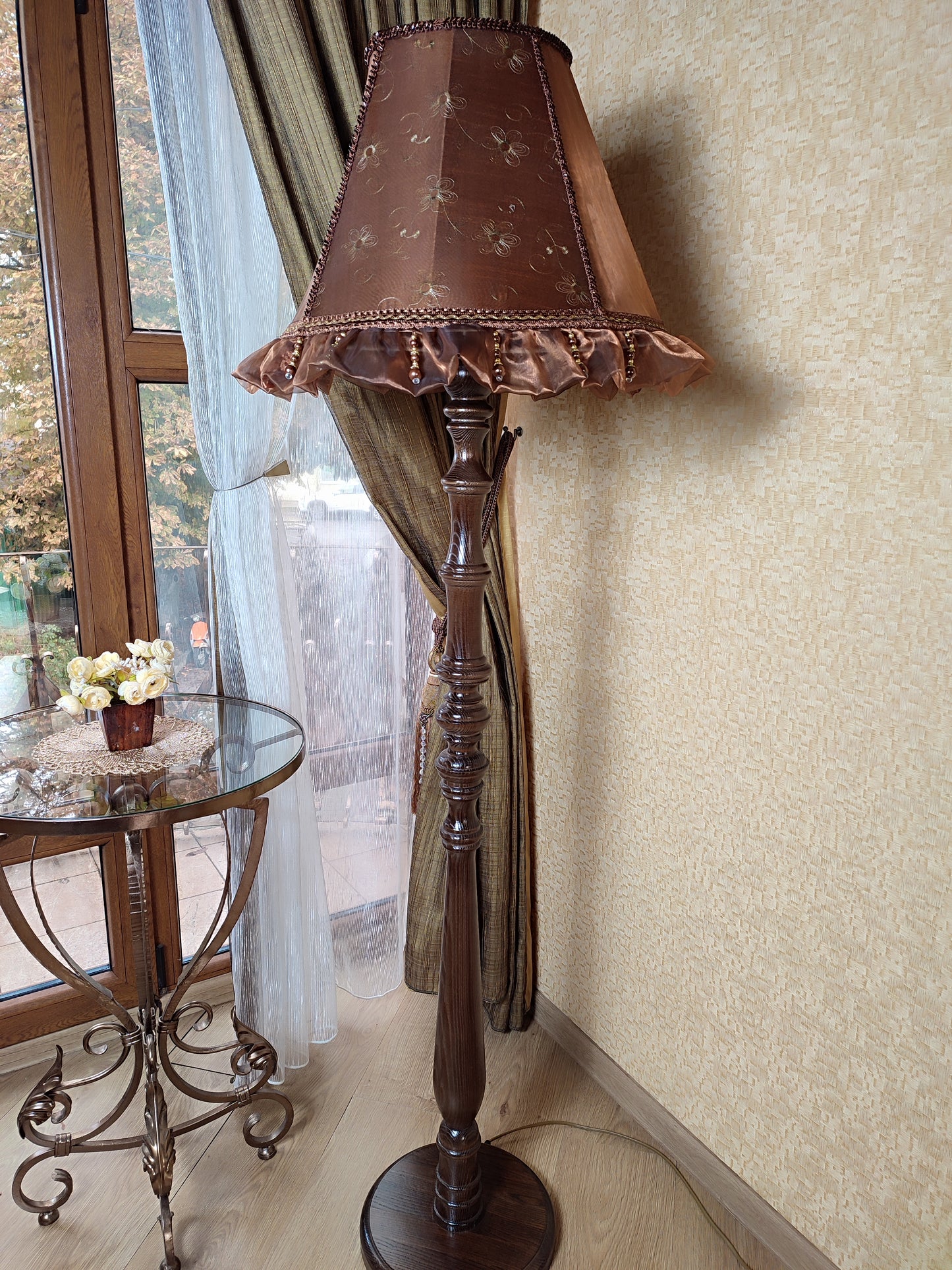 Lamp floor, unique lamp, Brown Vintage Floor Lamp, handmade home lamp, art deco lamp. 1107