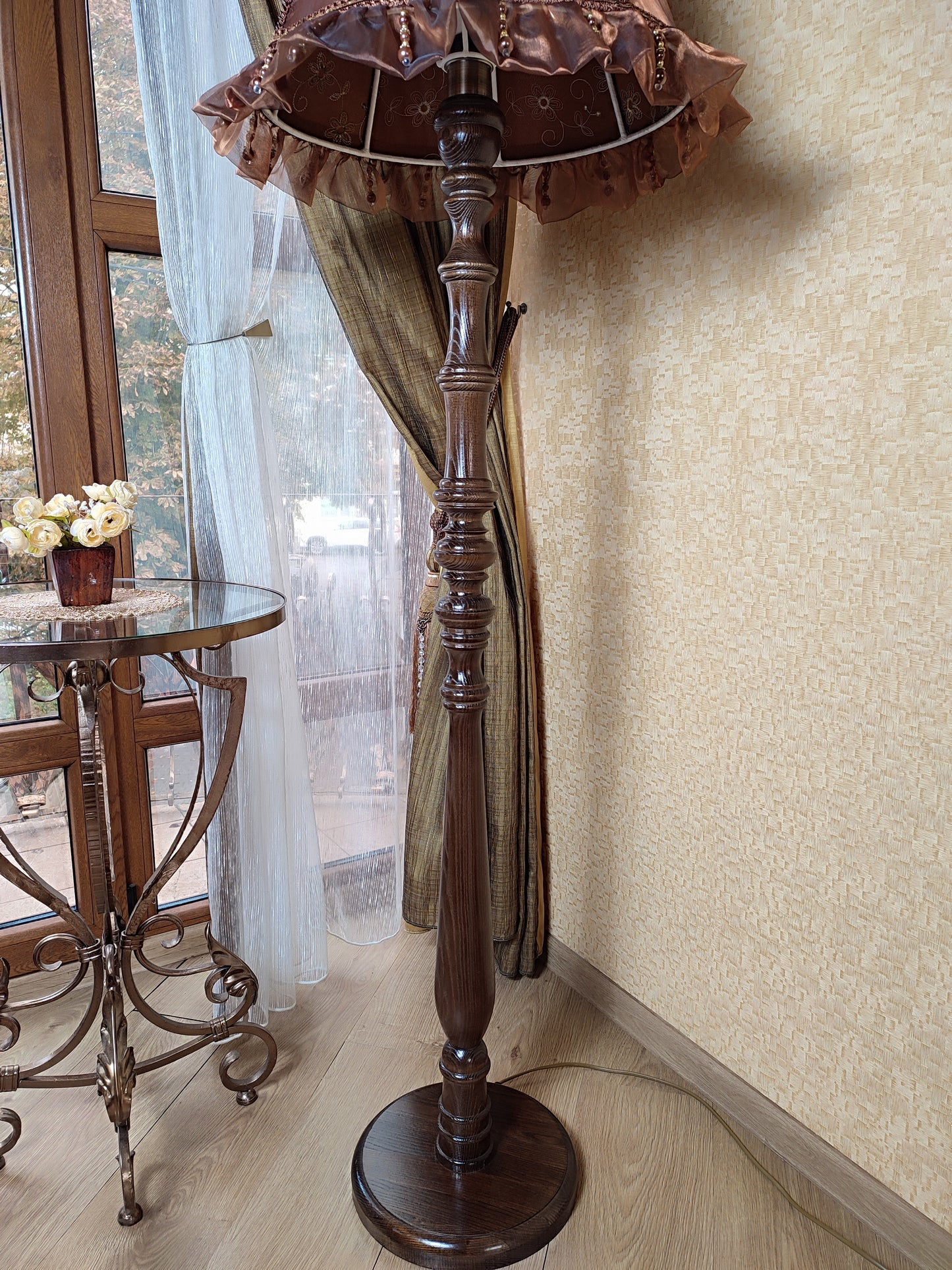 Lamp floor, unique lamp, Brown Vintage Floor Lamp, handmade home lamp, art deco lamp. 1107