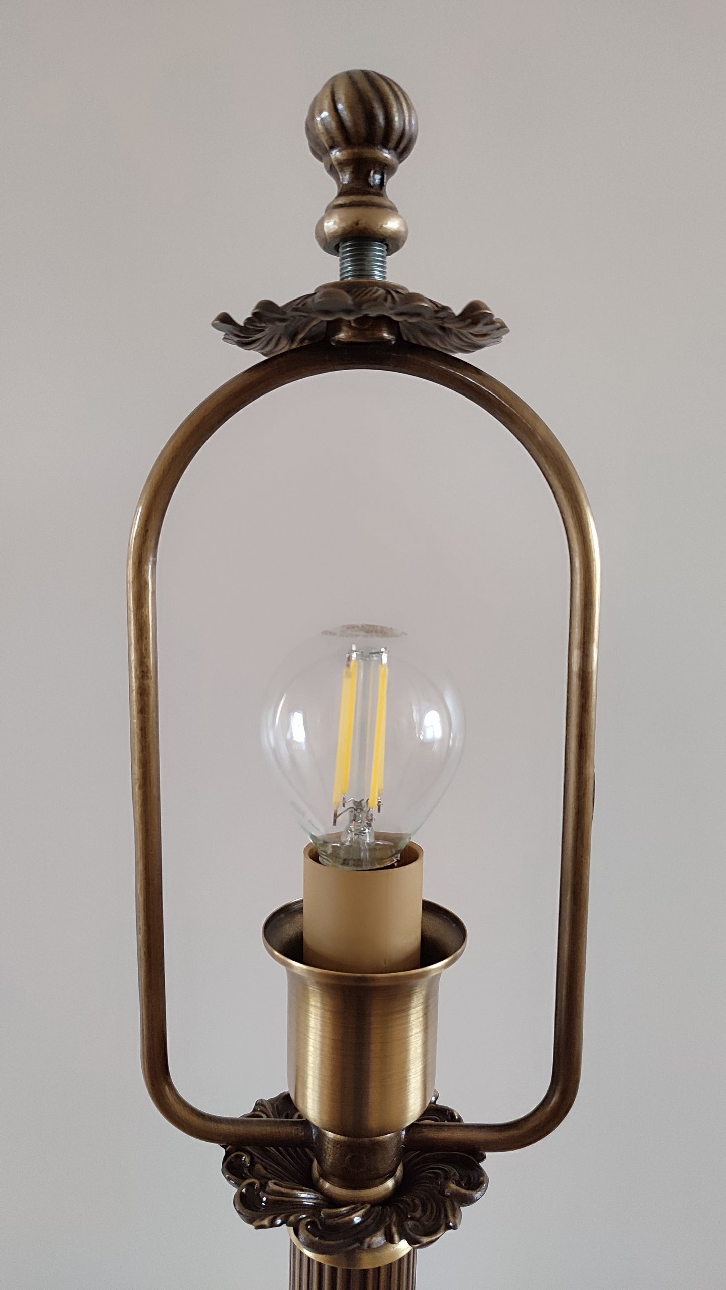 Table lamp, art deco lamp, antique lamp, bronze base with fabric shade, handmade home lamp. 7903