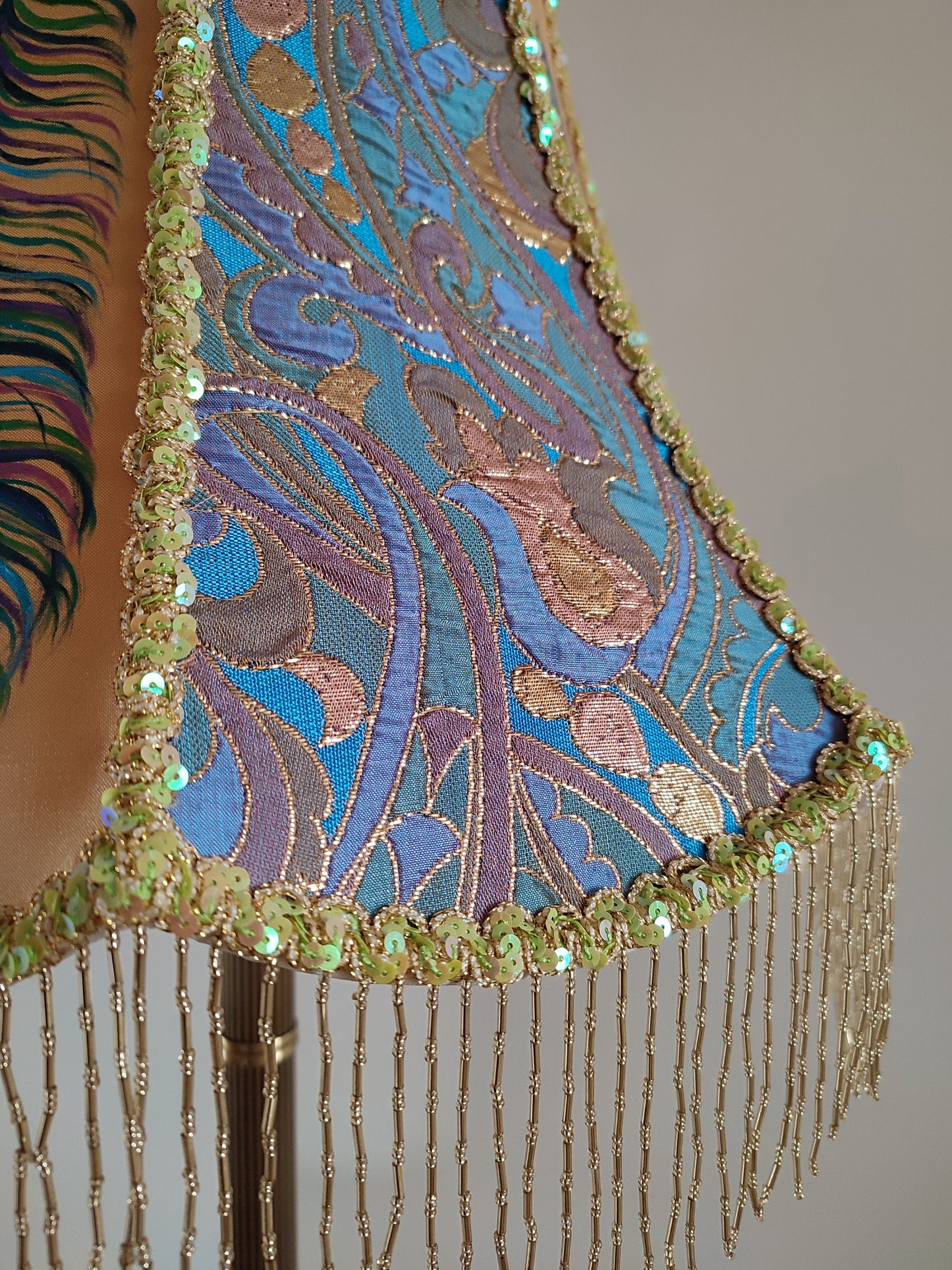 Lampshade. Enchanting Victorian Lampshade: Handcrafted with Peacock. PRODUCT TO ORDER. 2008