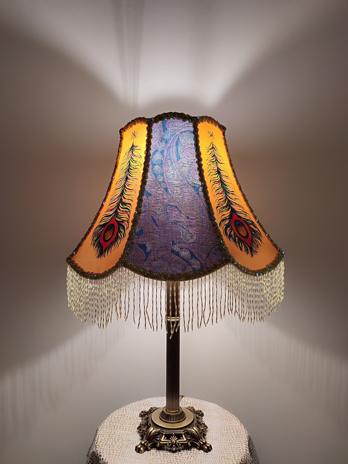 Lampshade. Enchanting Victorian Lampshade: Handcrafted with Peacock. PRODUCT TO ORDER. 2008