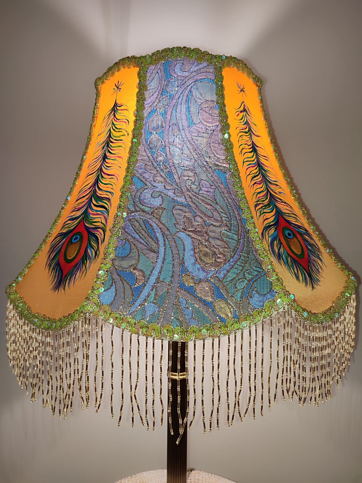 Lampshade. Enchanting Victorian Lampshade: Handcrafted with Peacock. PRODUCT TO ORDER. 2008