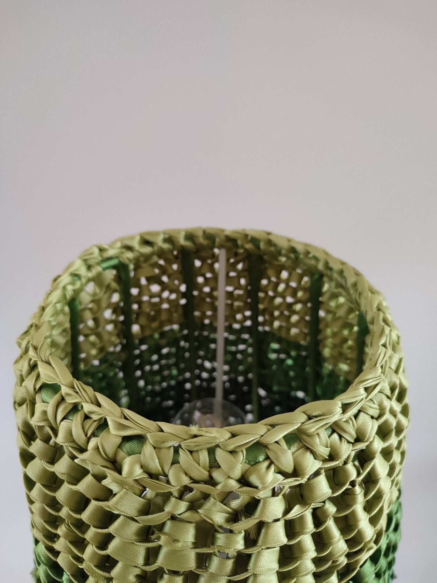 Victorian wicker green table lamp, handmade. unique lamp. 4302