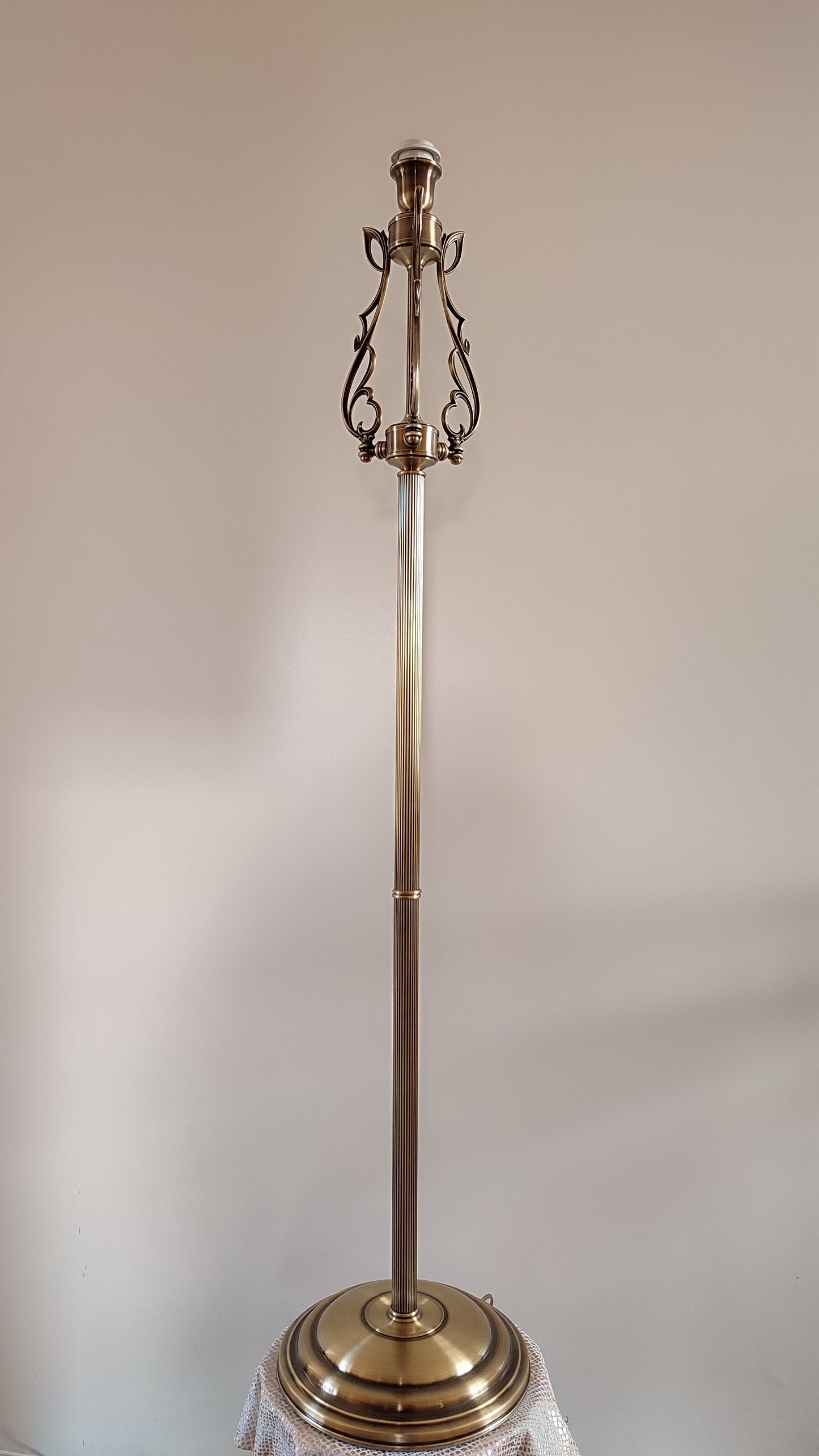 Floor lamp, lamp floor, brass lamp, fabric lamp shade, handmade home lamp. 4802
