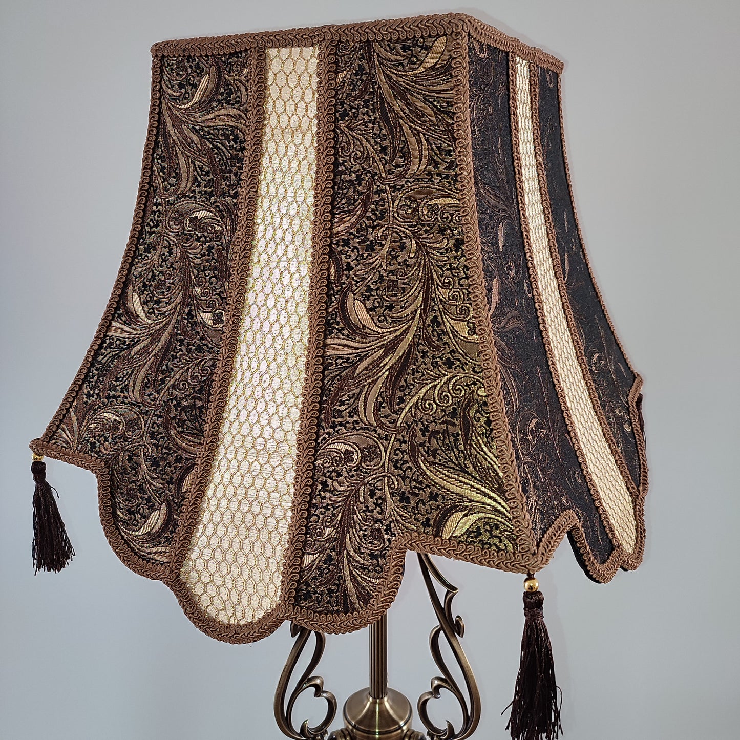 Lampshade, fabric lamp shade, unique lamp shades, art deco lamp. 6005
