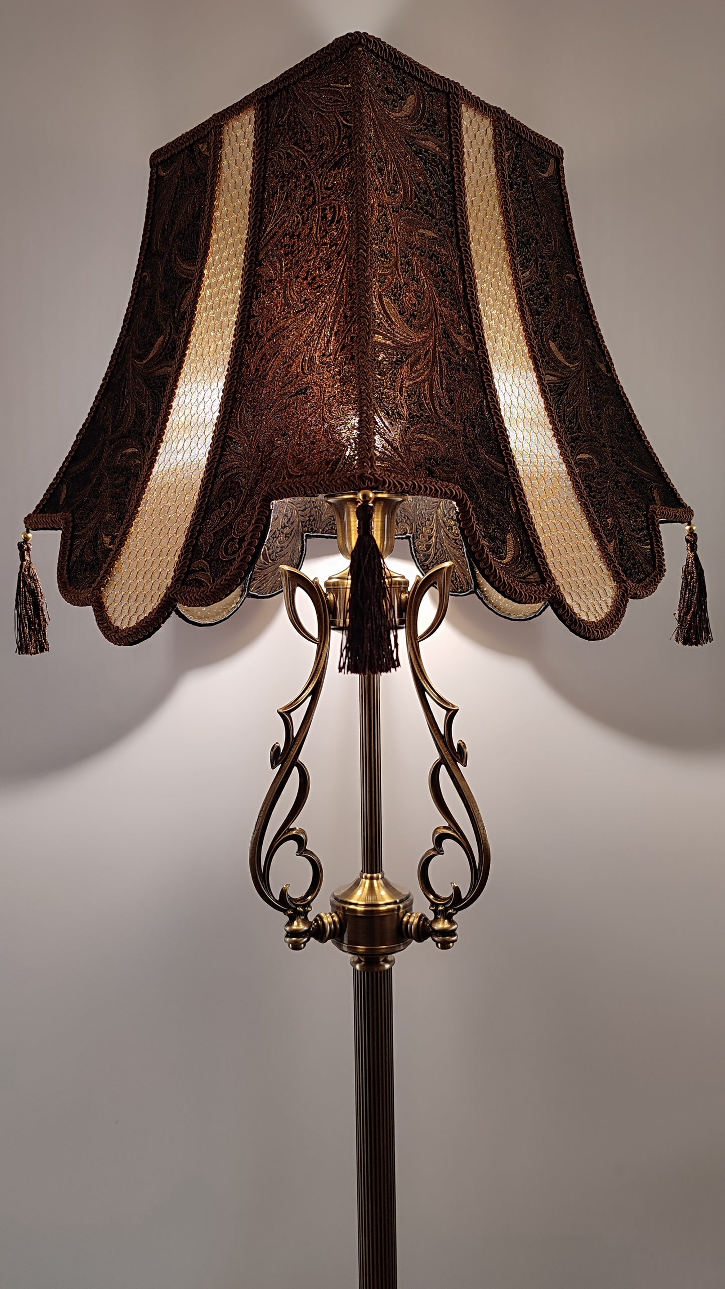 Lampshade, fabric lamp shade, unique lamp shades, art deco lamp. 6005