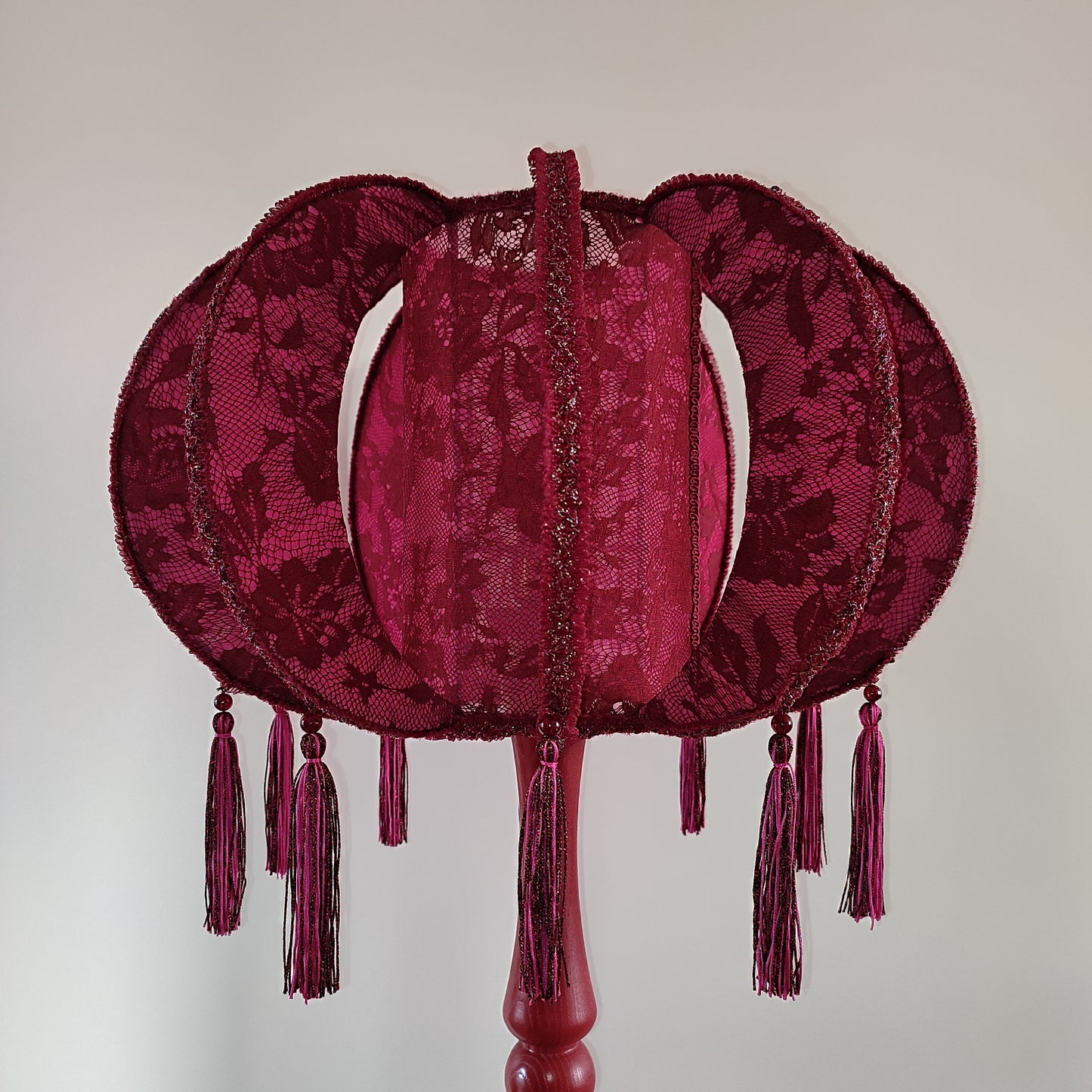 Lampshade, red lampshade, fabric lampshade, retro shades. 8201