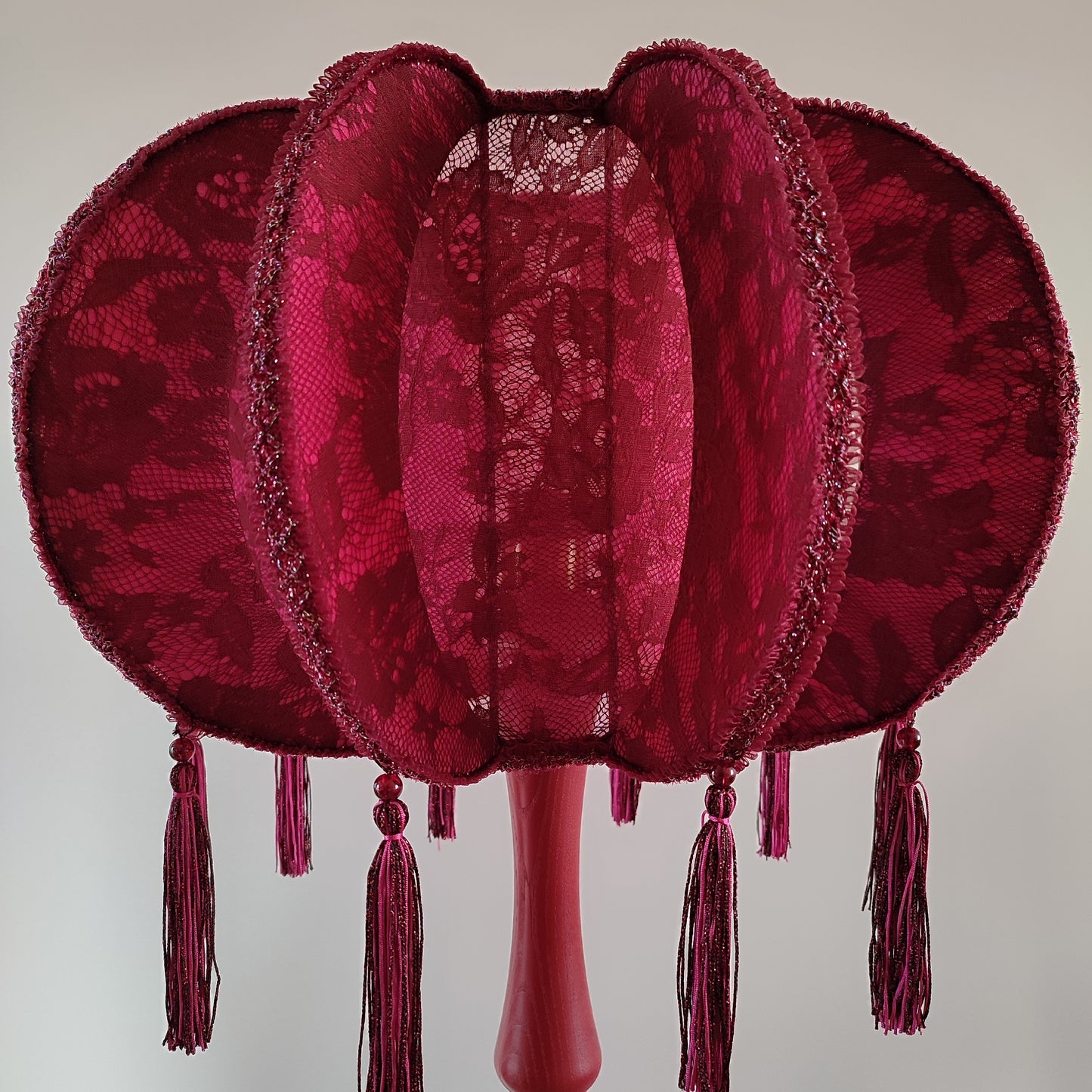 Lampshade, red lampshade, fabric lampshade, retro shades. 8201