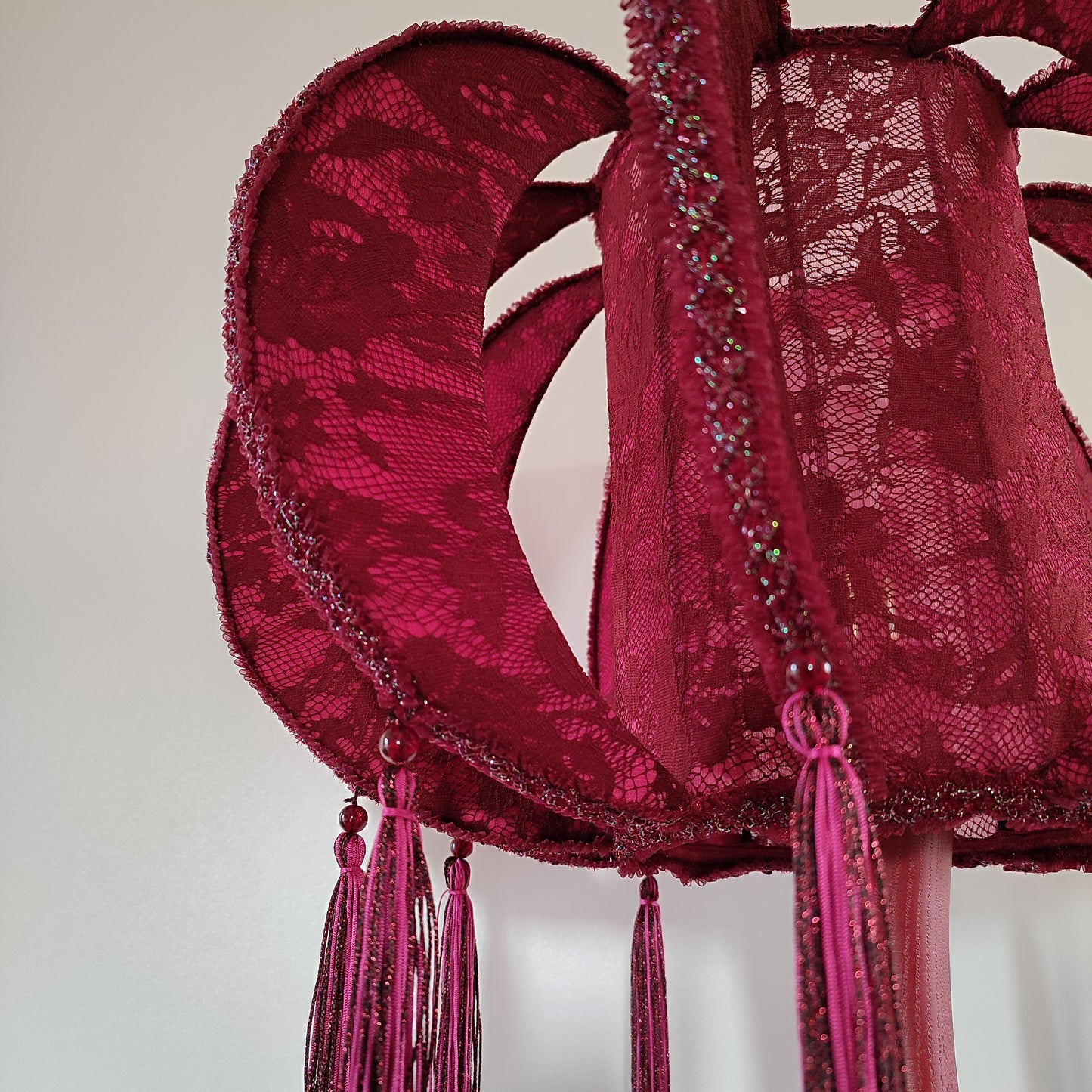 Lampshade, red lampshade, fabric lampshade, retro shades. 8201
