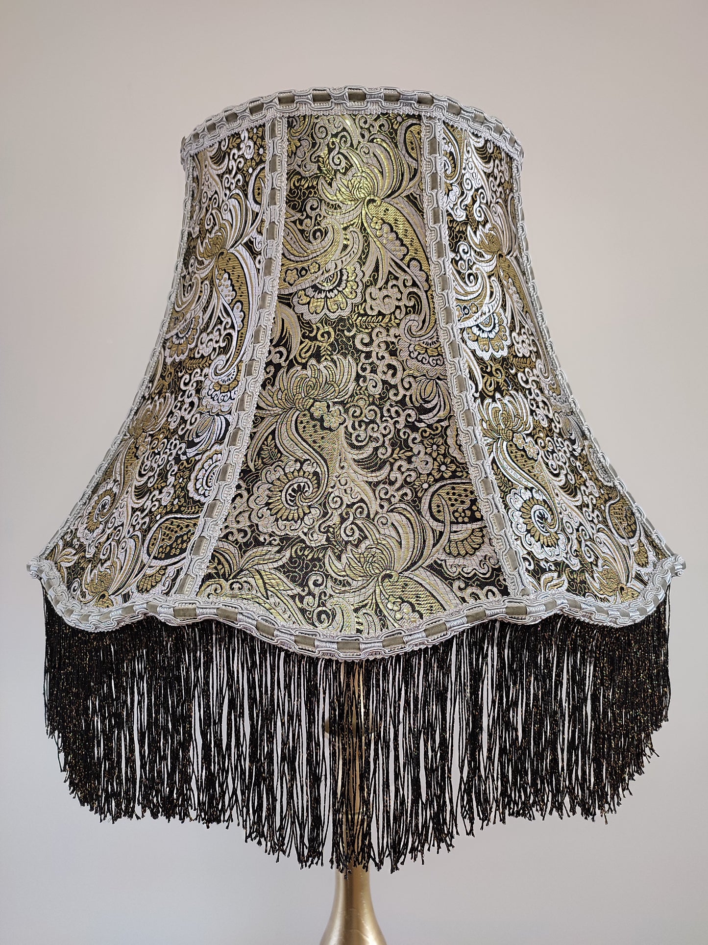 Lampshade, fabric lampshade, unique lamp shades, Golden lampshade. 4706