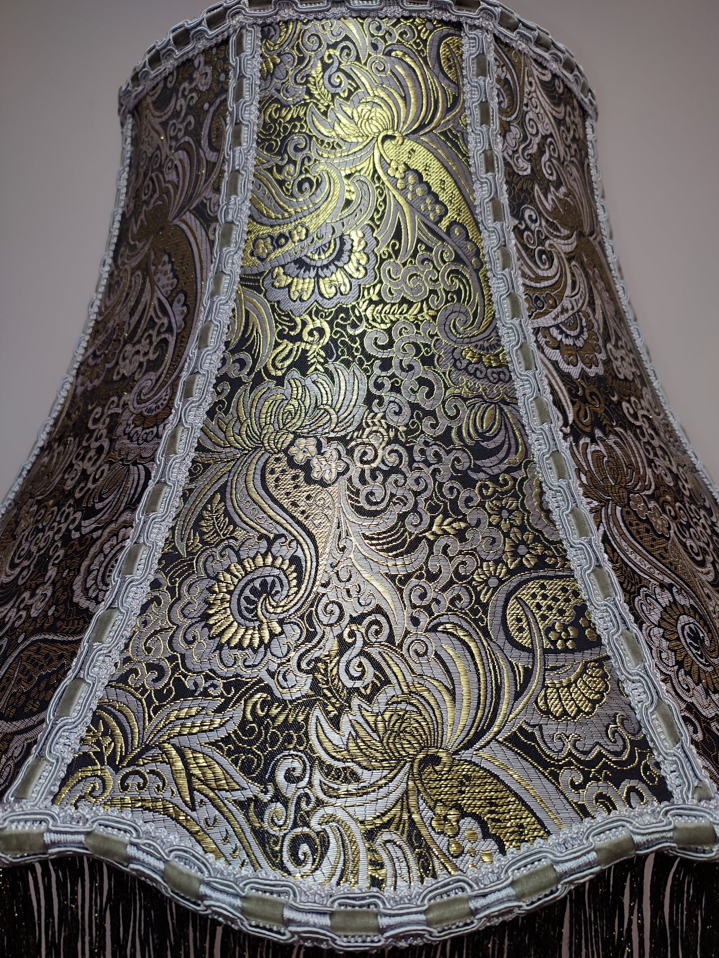 Lampshade, fabric lampshade, unique lamp shades, Golden lampshade. 4706