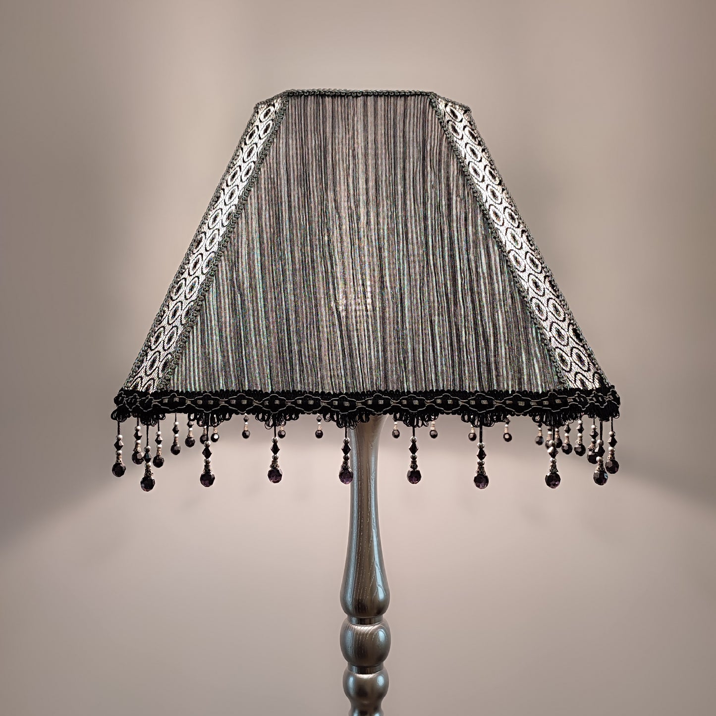 Handmade silver lampshade, unique lampshade. 3403