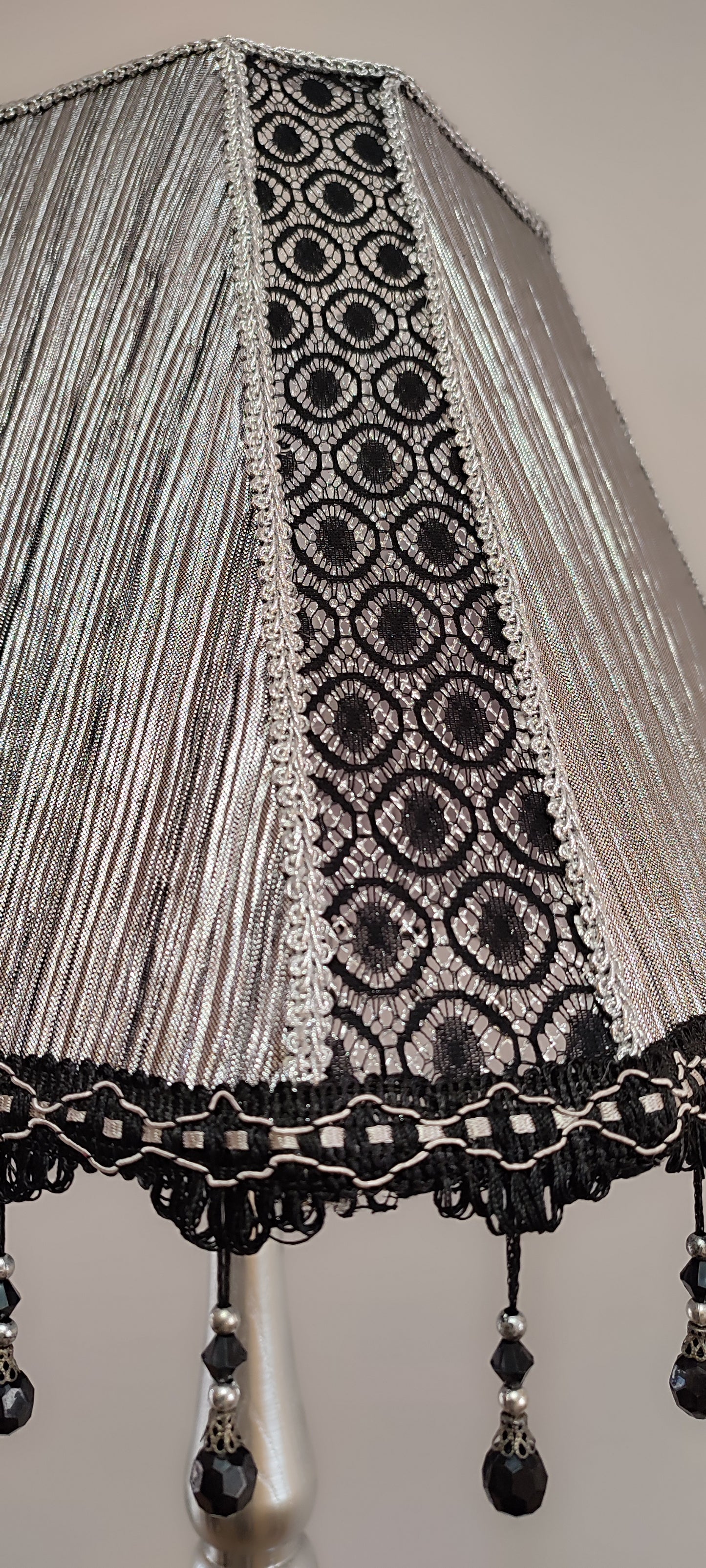 Handmade silver lampshade, unique lampshade. 3403