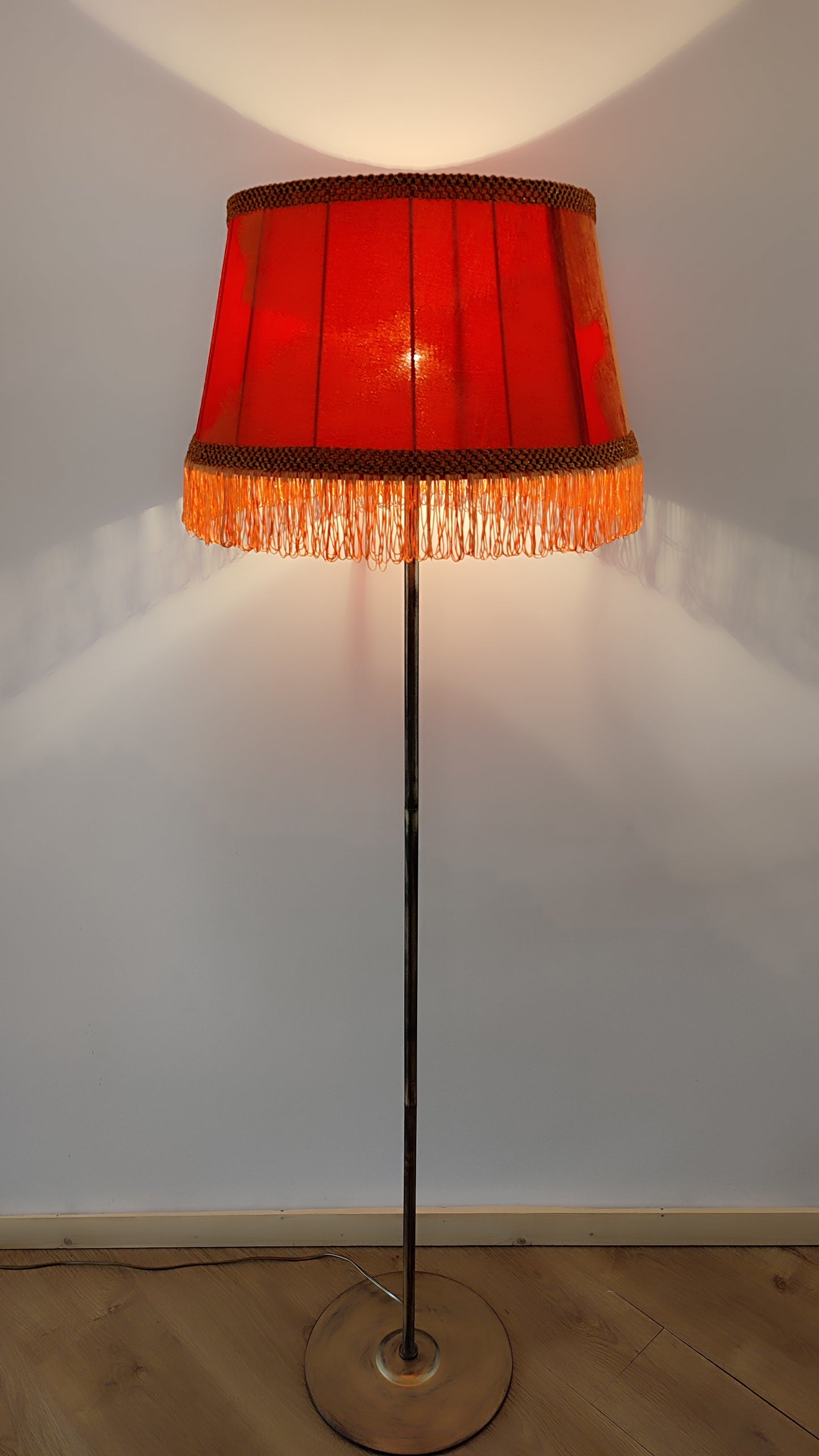 Wholesale floor lamp Tallinn 07 - elegant floor lamp with orange velvet shade