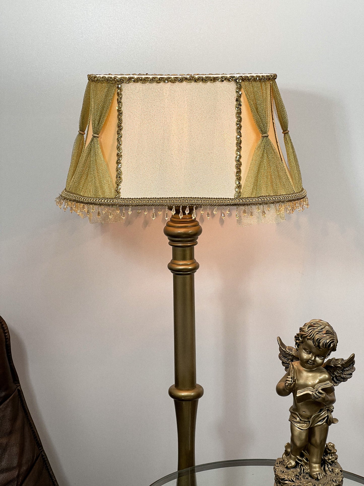 Lampshade. Handmade Designer Victorian Lampshade for Opulent Accent Lamps. 5302
