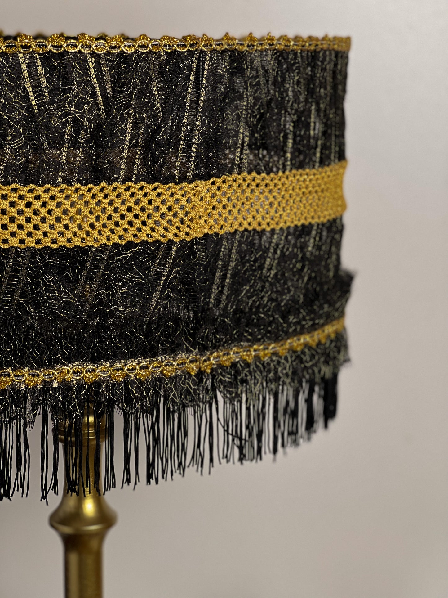 Handmade Victorian Lampshade in Black. 2901