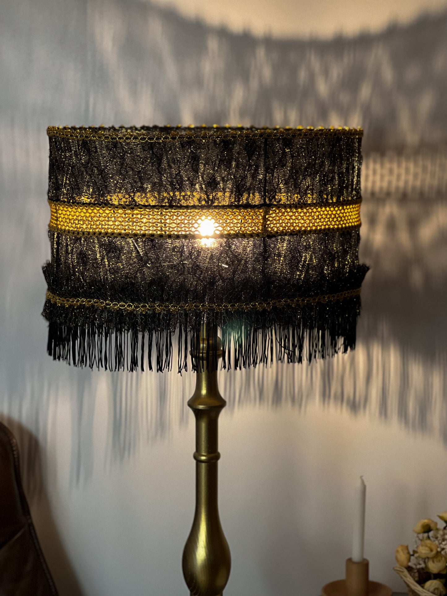 Handmade Victorian Lampshade in Black. 2901