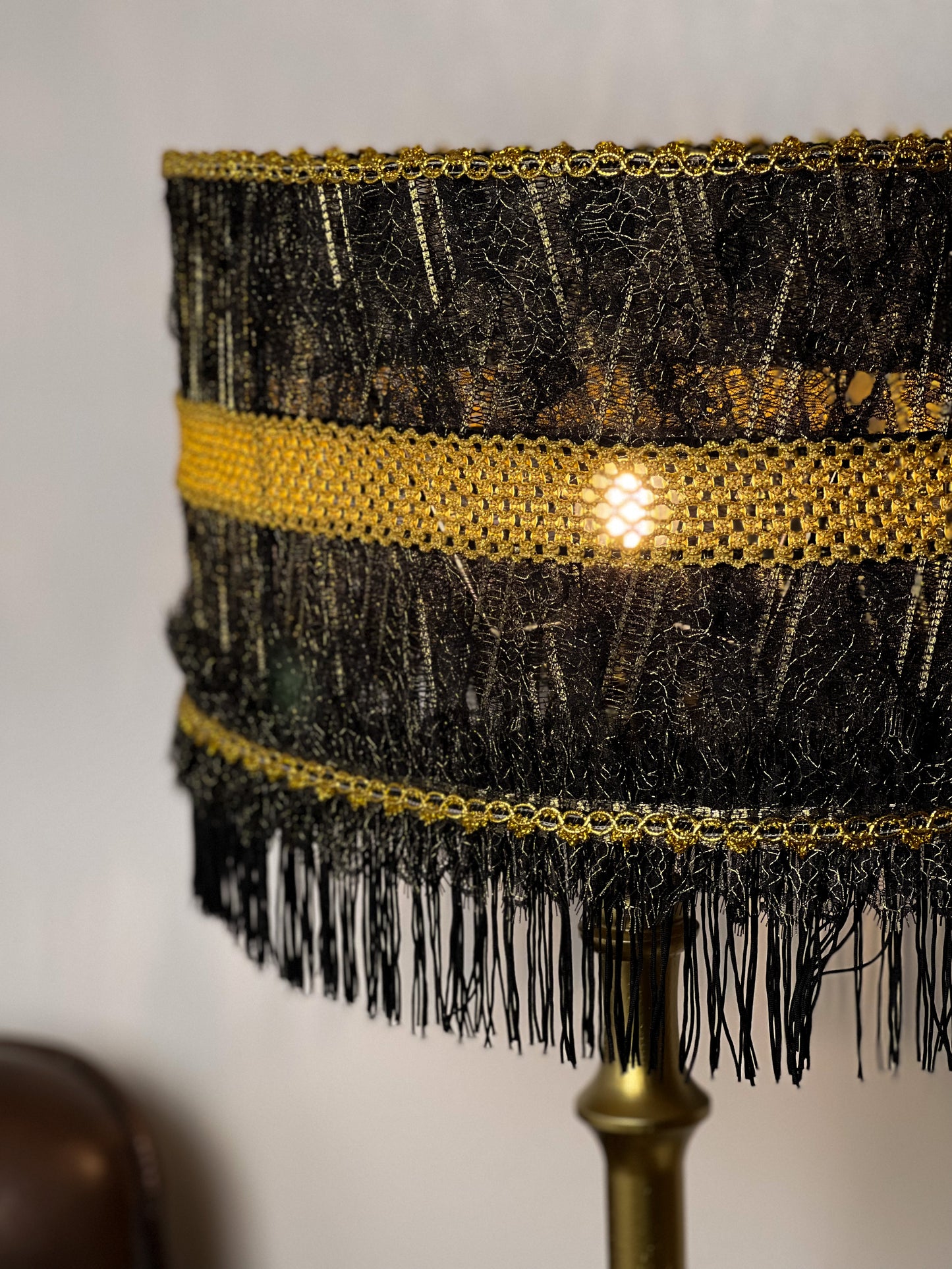 Handmade Victorian Lampshade in Black. 2901