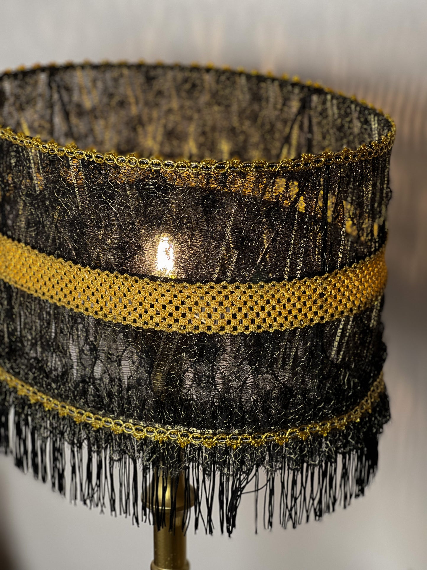 Handmade Victorian Lampshade in Black. 2901