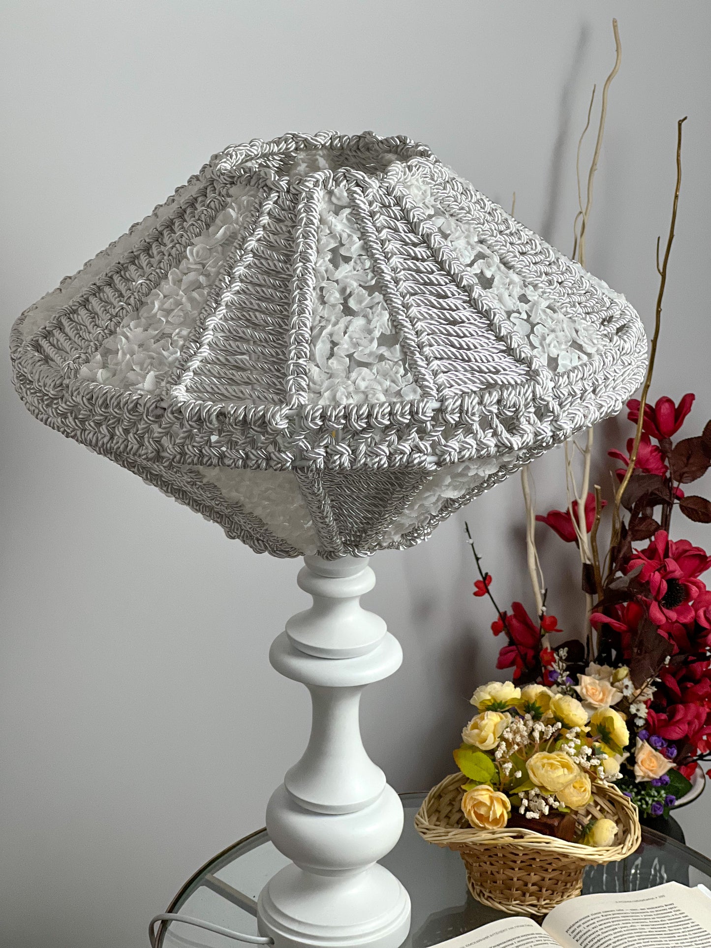 Art Deco lampshades, a unique wicker lampshade. 5101