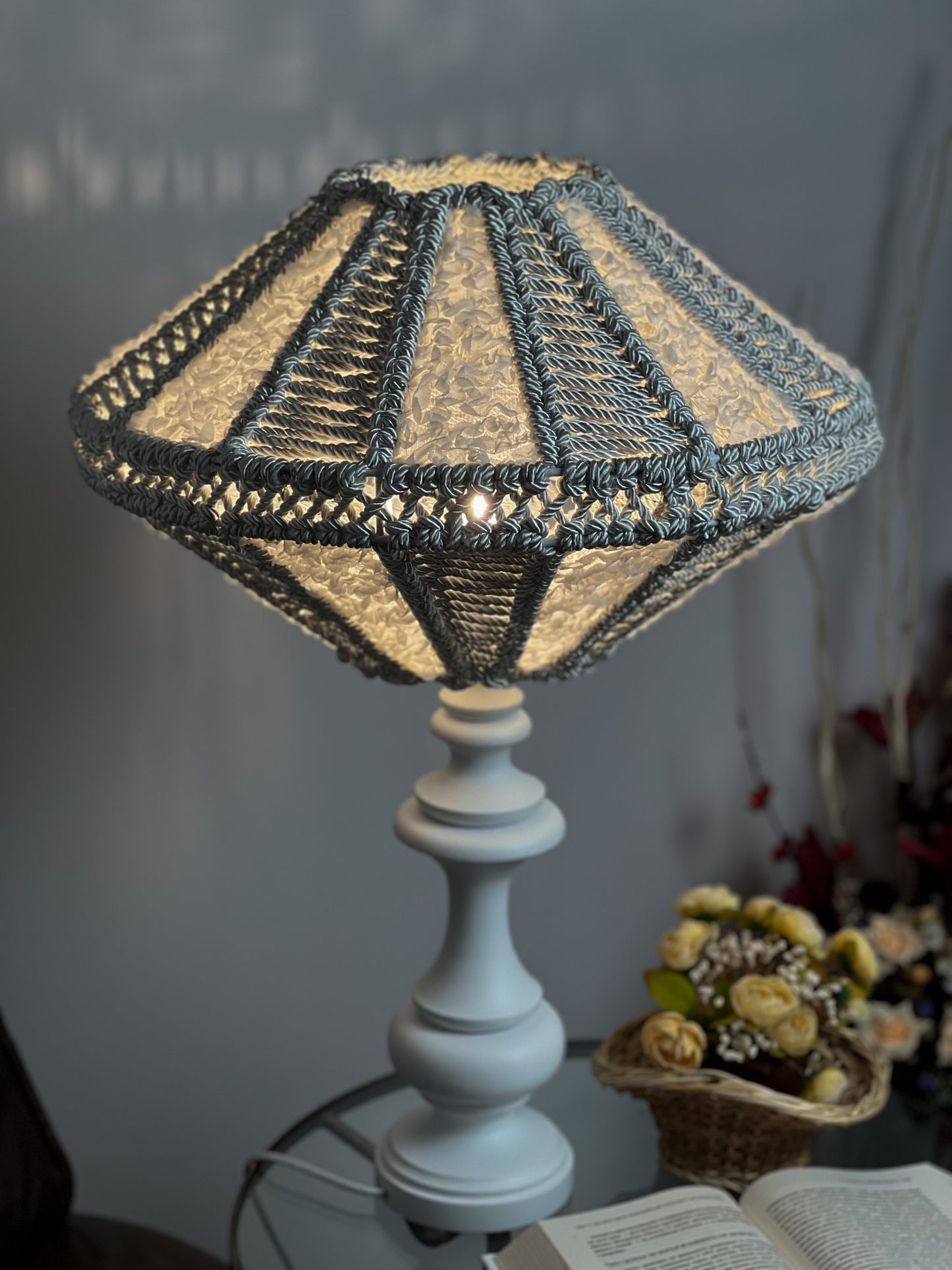 Art Deco lampshades, a unique wicker lampshade. 5101