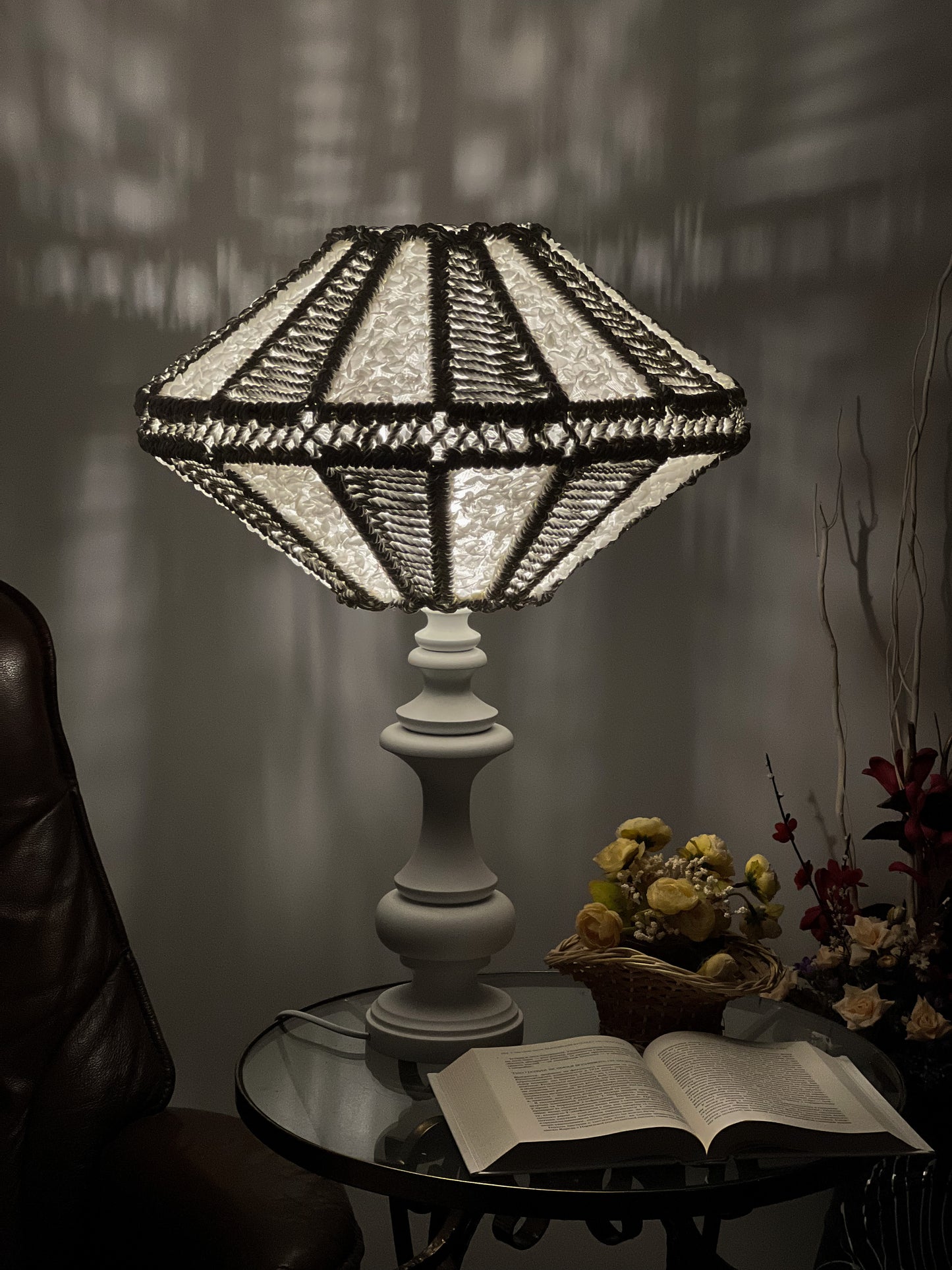 Art Deco lampshades, a unique wicker lampshade. 5101