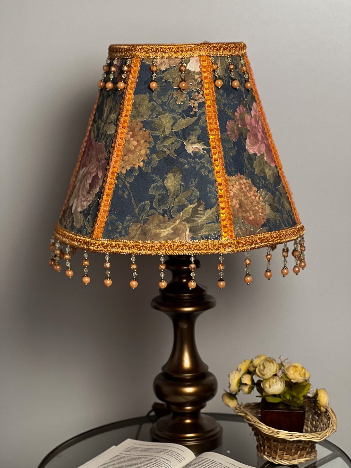 Flower lampshade - handmade patterned lampshade for a large flower lamp. 0202