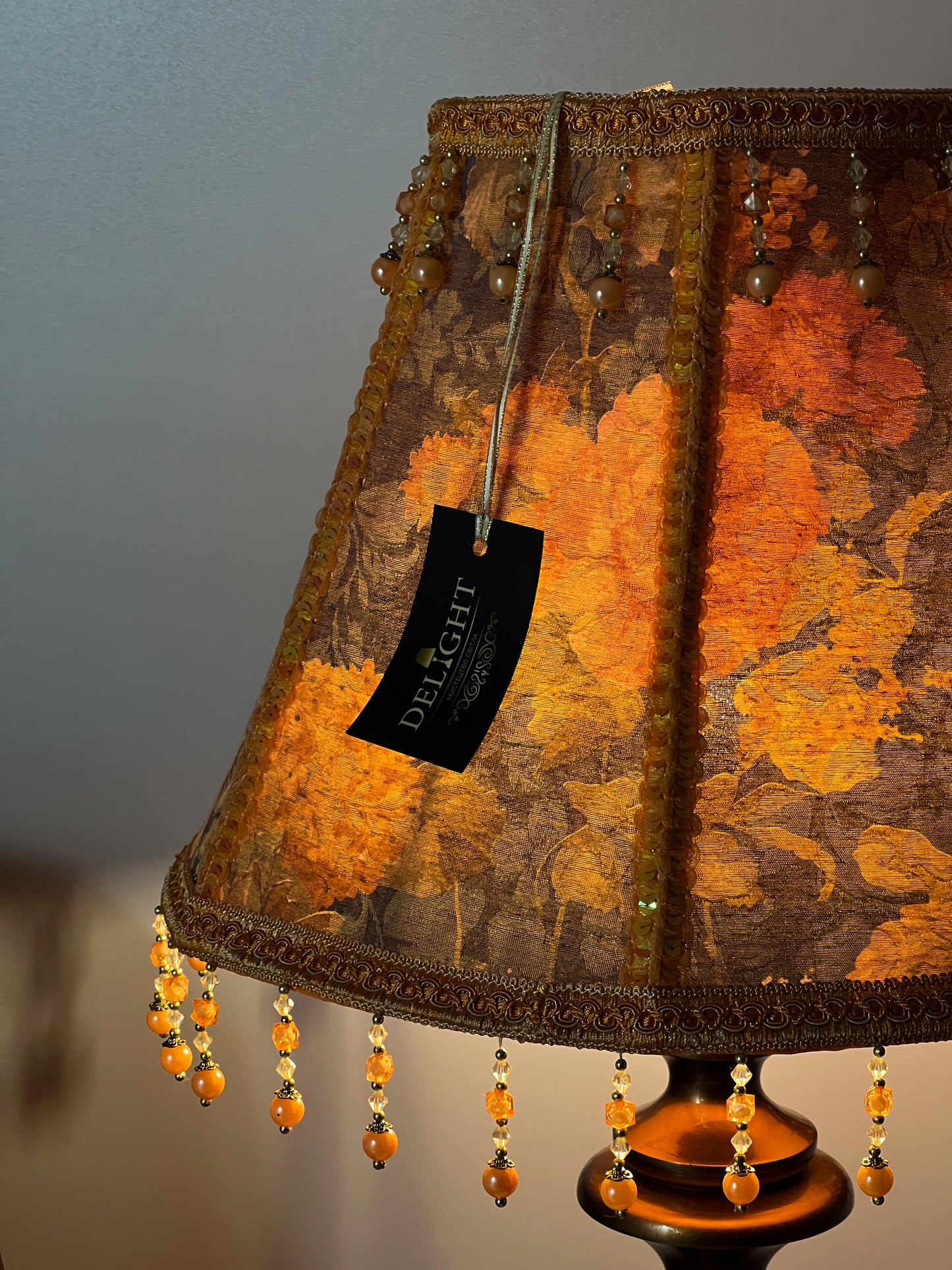 Flower lampshade - handmade patterned lampshade for a large flower lamp. 0202