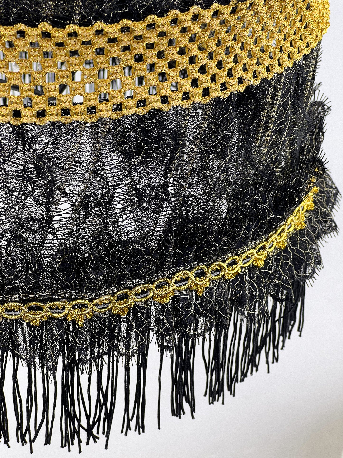 Handmade Victorian Lampshade in Black. 2901
