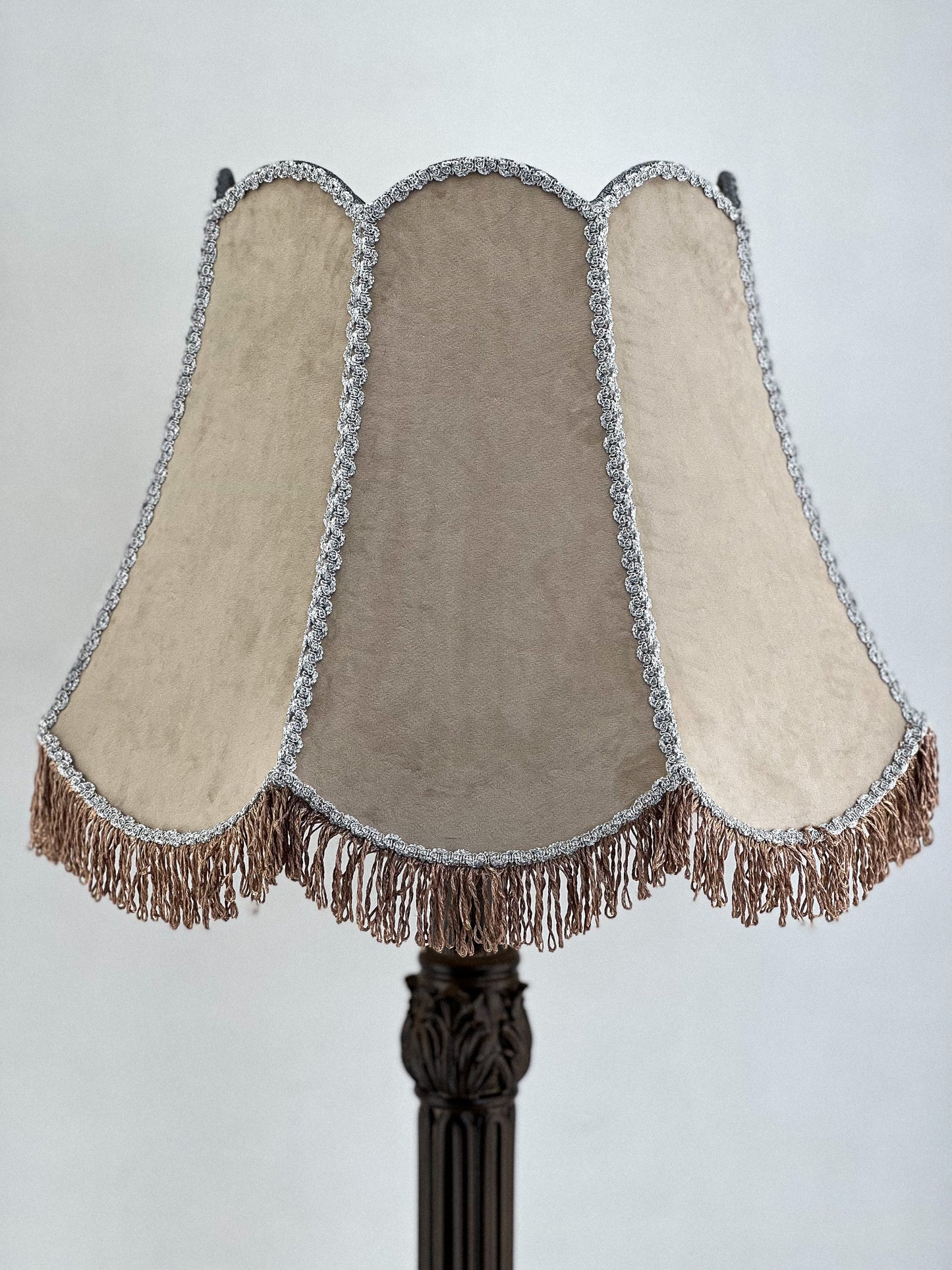 Lampshade, Elegant Handmade Velvet Lampshade for Floor Lamps, Victorian Inspired Designer Lamp Shade. PRODUCT TO ORDER. 3707