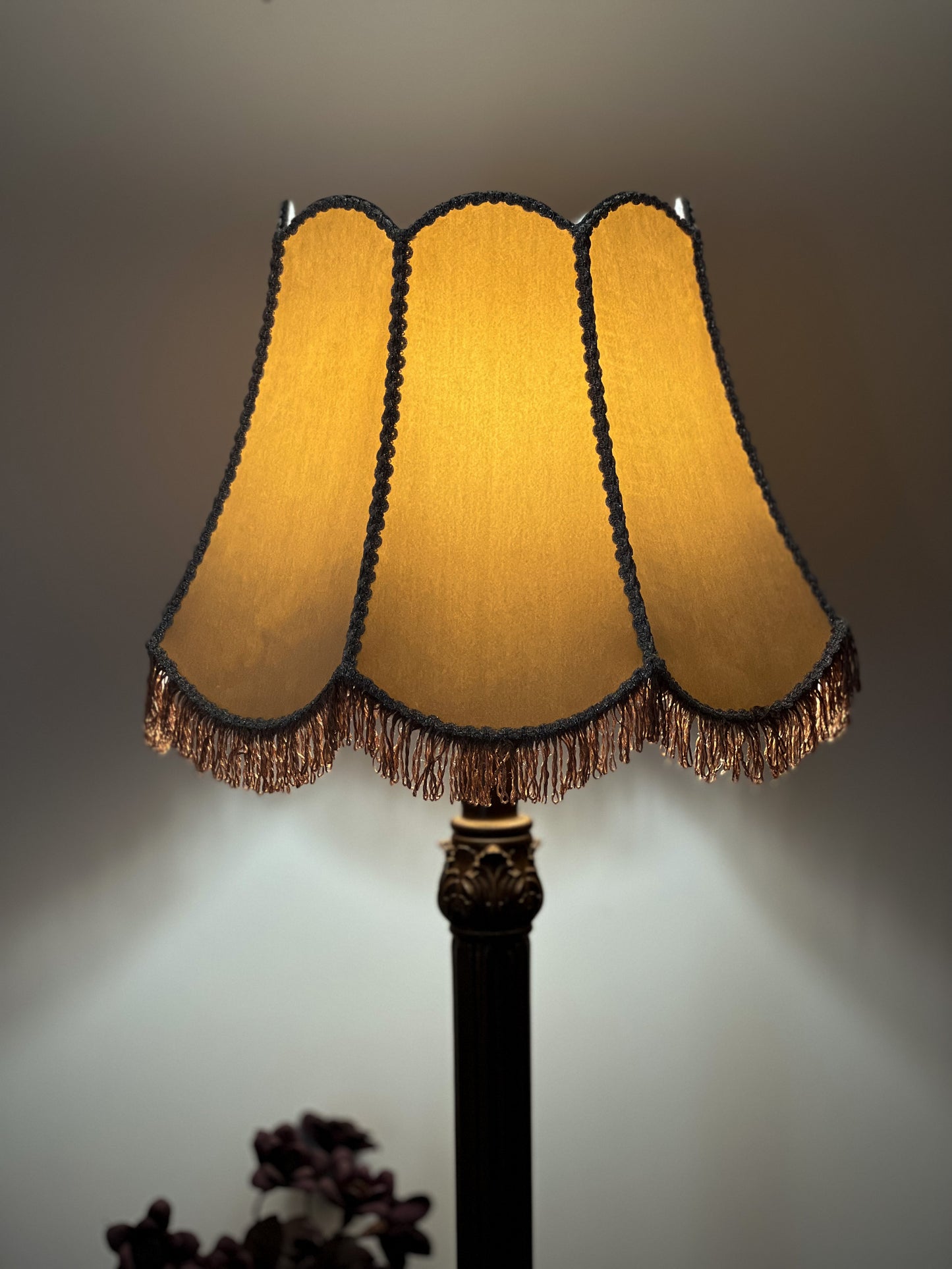 Lampshade, Elegant Handmade Velvet Lampshade for Floor Lamps, Victorian Inspired Designer Lamp Shade. PRODUCT TO ORDER. 3707