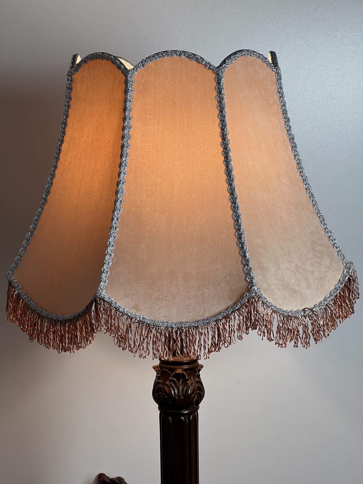 Lampshade, Elegant Handmade Velvet Lampshade for Floor Lamps, Victorian Inspired Designer Lamp Shade. PRODUCT TO ORDER. 3707