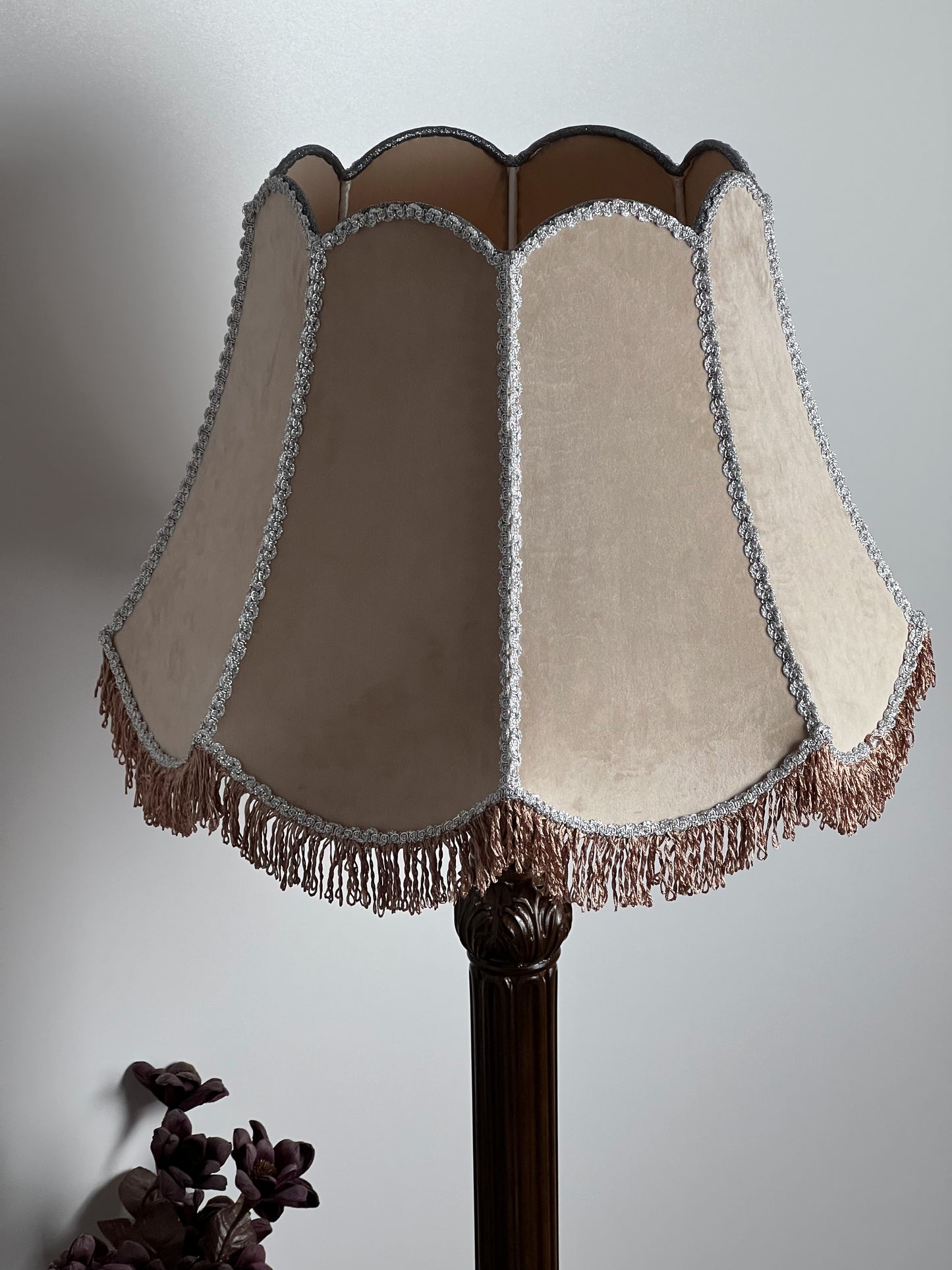 Lampshade, Elegant Handmade Velvet Lampshade for Floor Lamps, Victorian Inspired Designer Lamp Shade. PRODUCT TO ORDER. 3707
