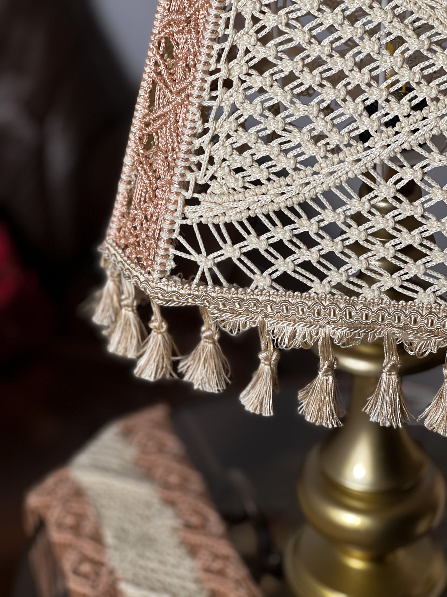 Lampshade, lampshade for a table lamp. Elegant handmade crochet lampshade. 6406