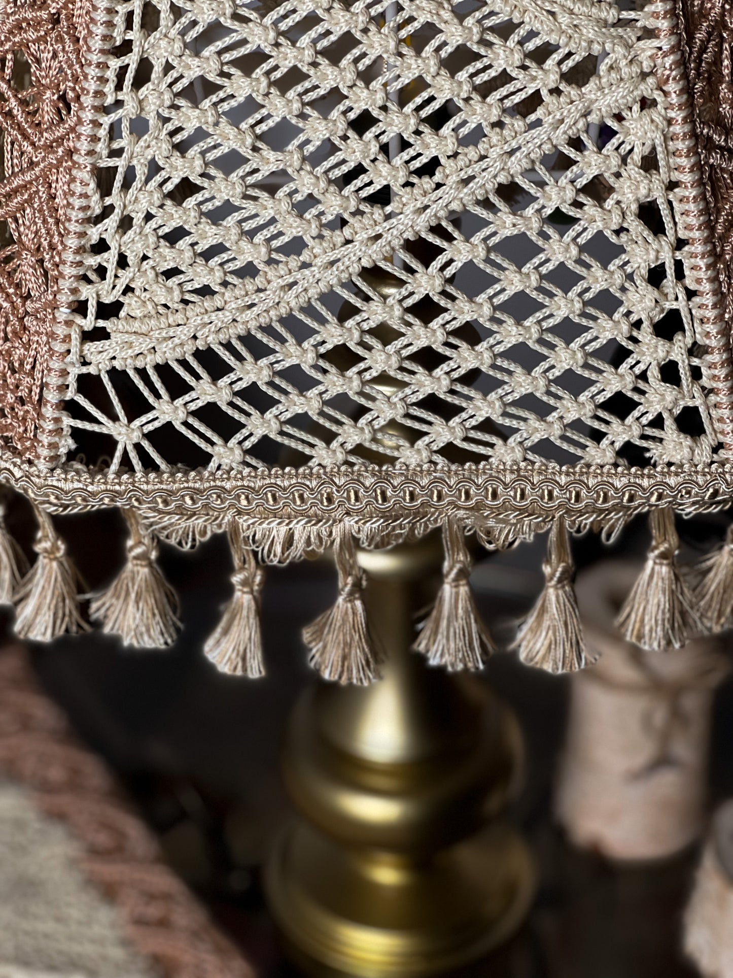 Lampshade, lampshade for a table lamp. Elegant handmade crochet lampshade. 6406