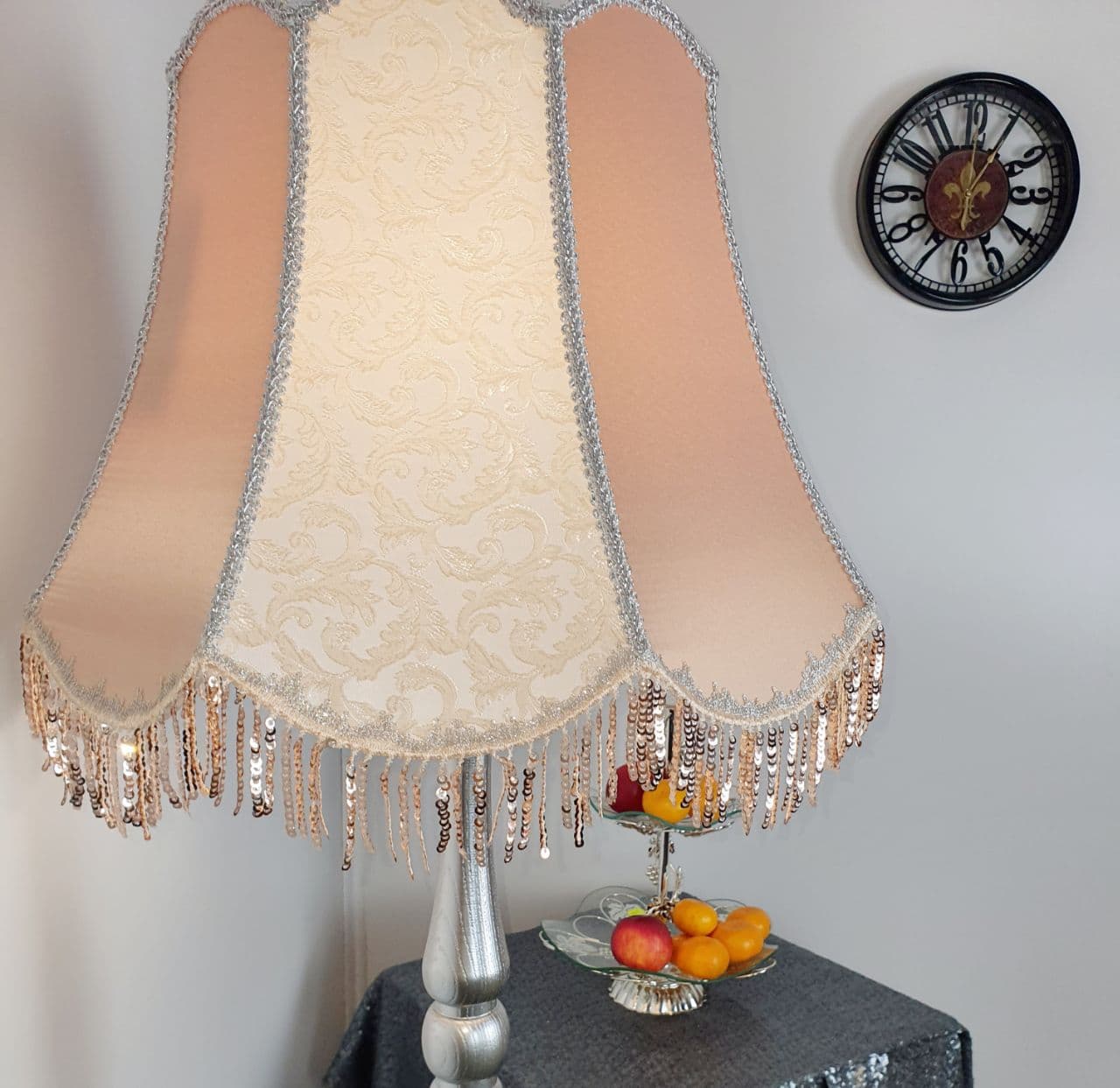 Lampshade. Handmade Designer Opulent Deco Lampshade for Bed Lamps. 3703