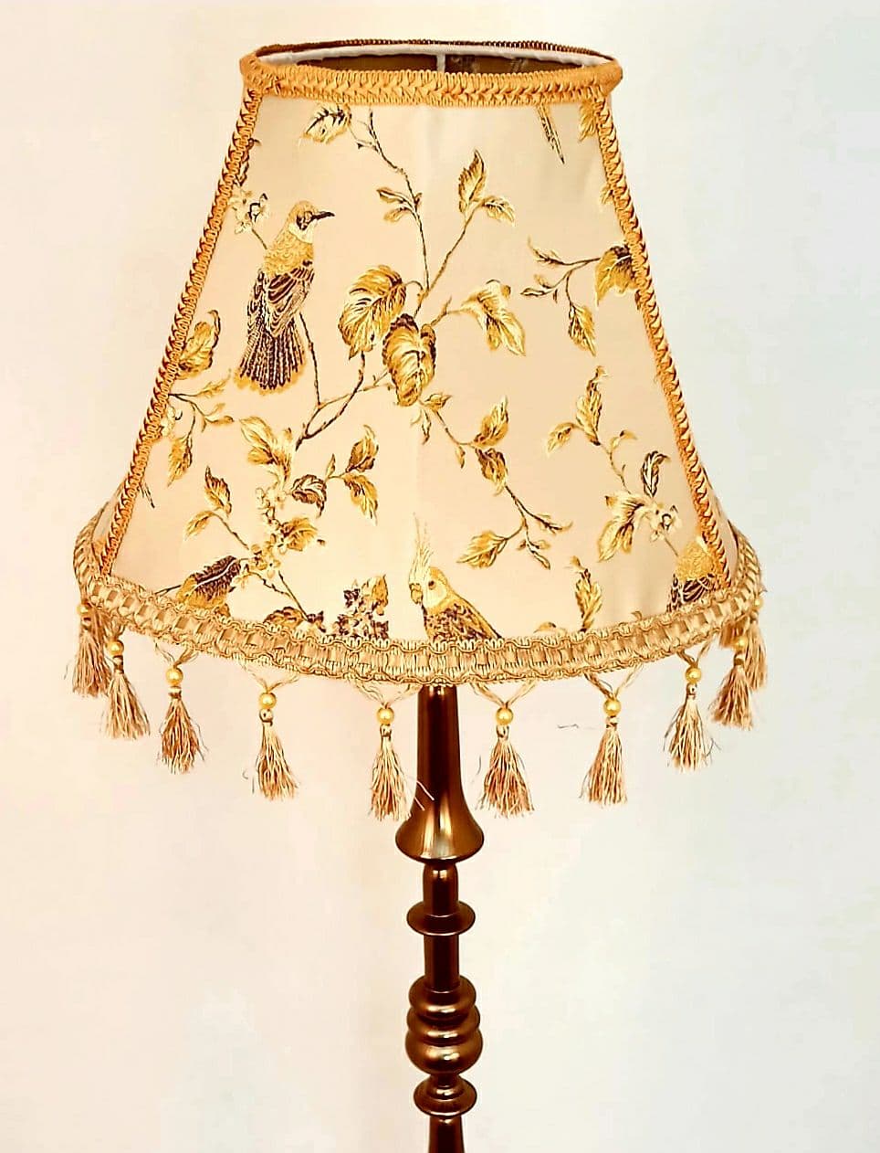 Opulent Bird Fringed Retro Lampshade for Floor Lamps