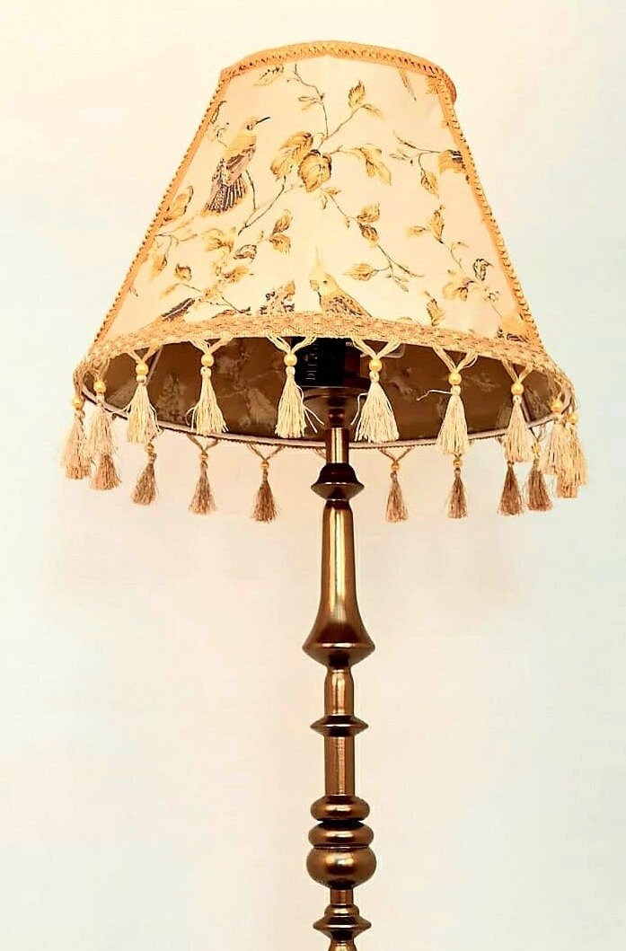 Opulent Bird Fringed Retro Lampshade for Floor Lamps