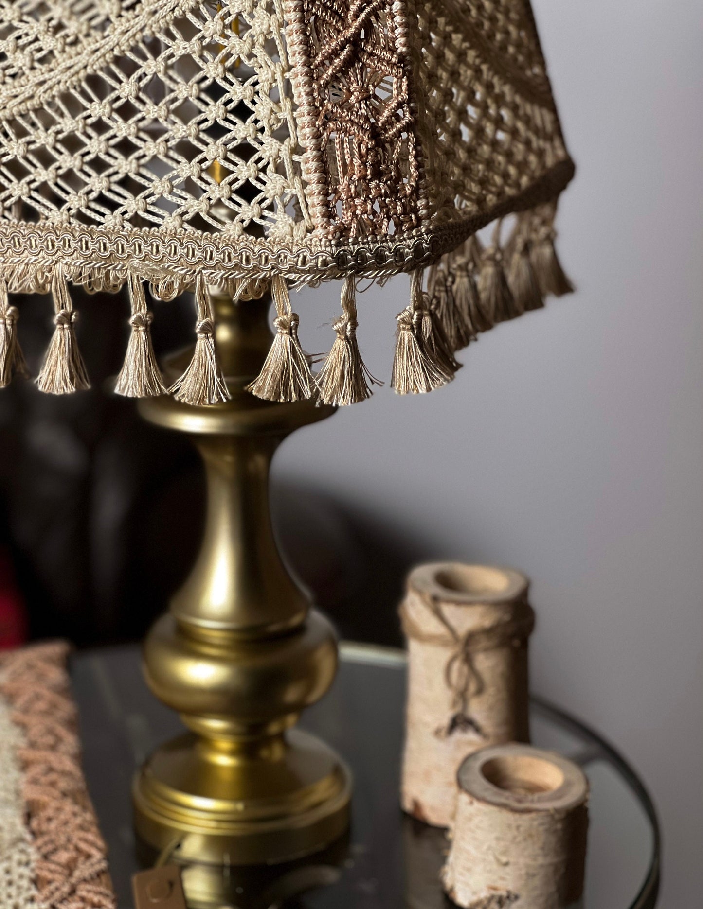 Lampshade, lampshade for a table lamp. Elegant handmade crochet lampshade. 6406