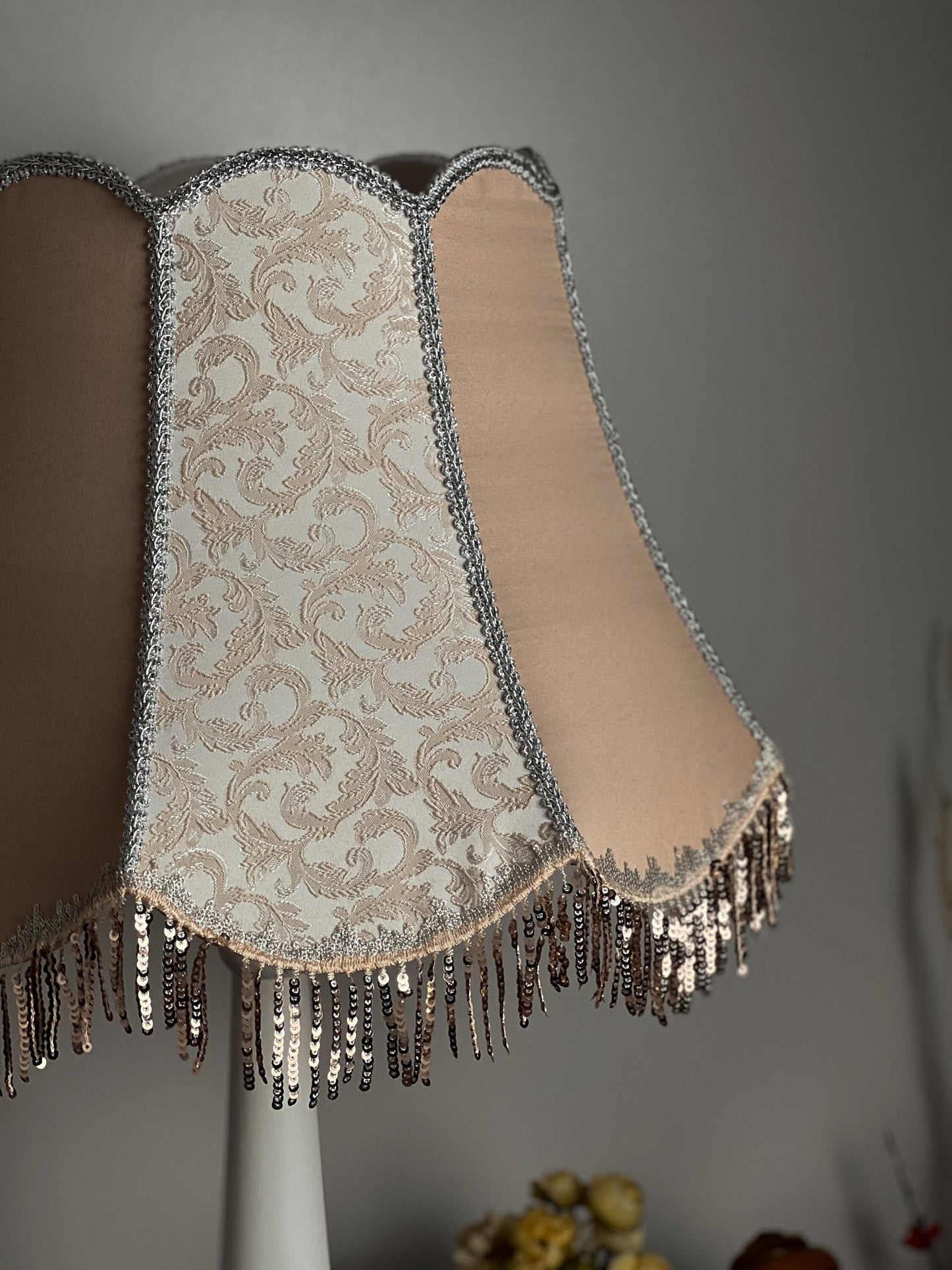 Lampshade. Handmade Designer Opulent Deco Lampshade for Bed Lamps. 3703