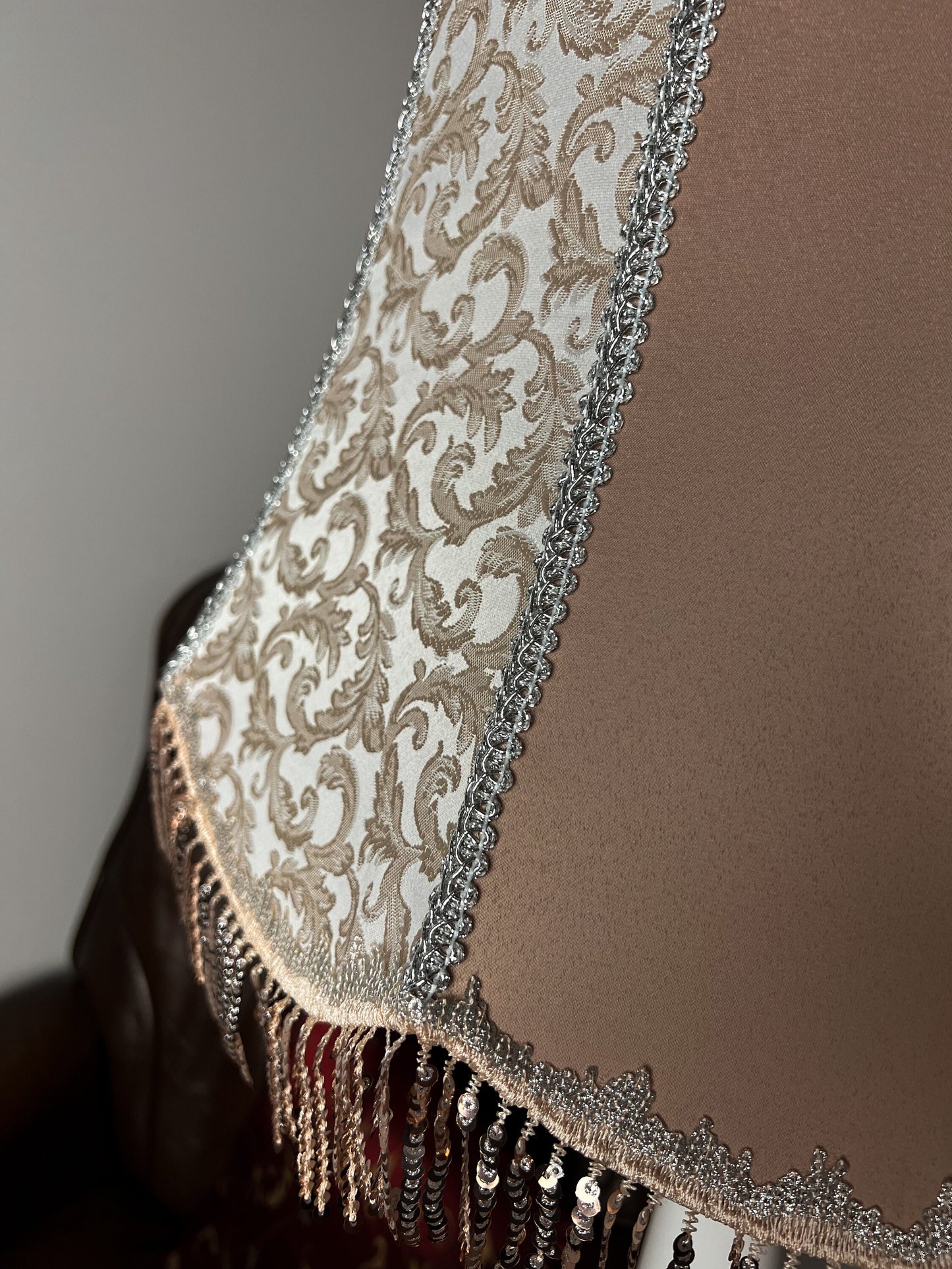 Lampshade. Handmade Designer Opulent Deco Lampshade for Bed Lamps. 3703