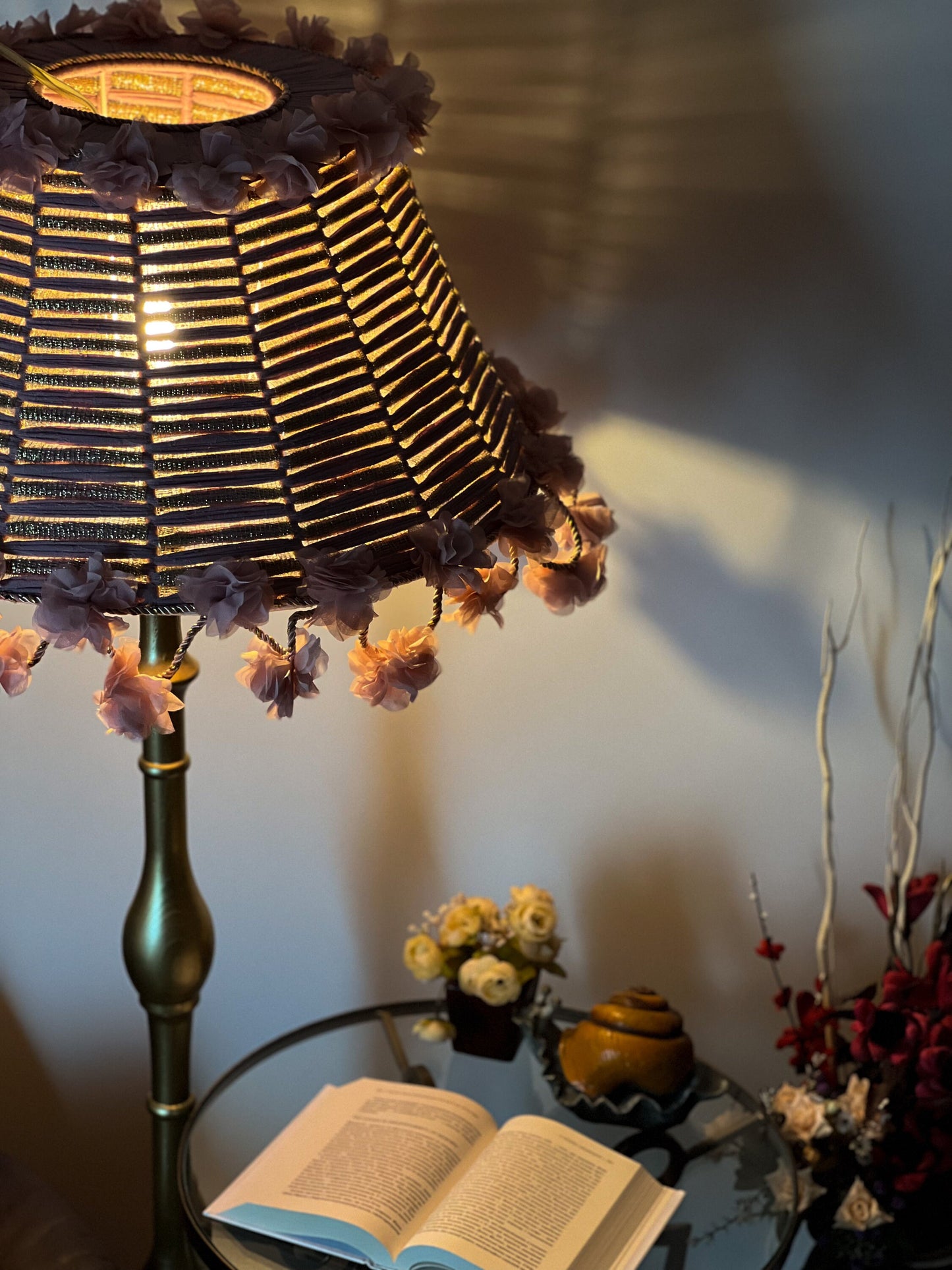 Lampshade, Floral Shade, pink lamp, shabby chic design. 0902