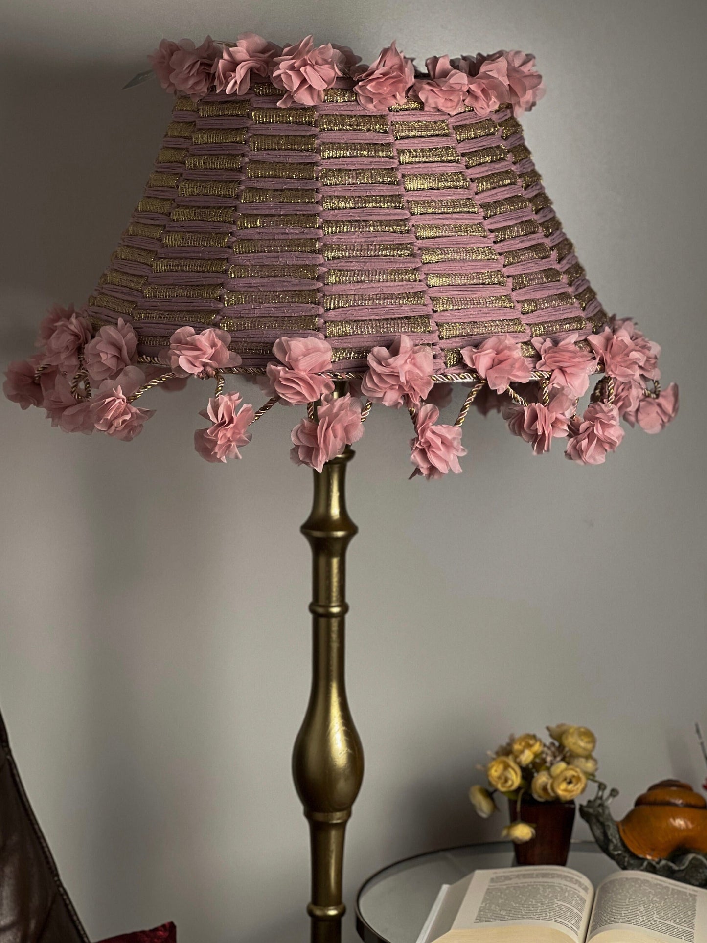 Lampshade, Floral Shade, pink lamp, shabby chic design. 0902